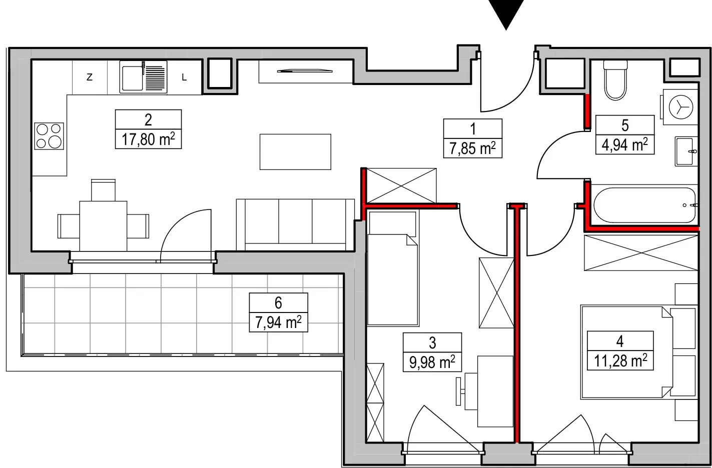 Mieszkanie 51,85 m², piętro 1, oferta nr D2.1.1.2, Nowy Targówek VI, Warszawa, Targówek, Targówek Mieszkaniowy, ul. Płosa 8