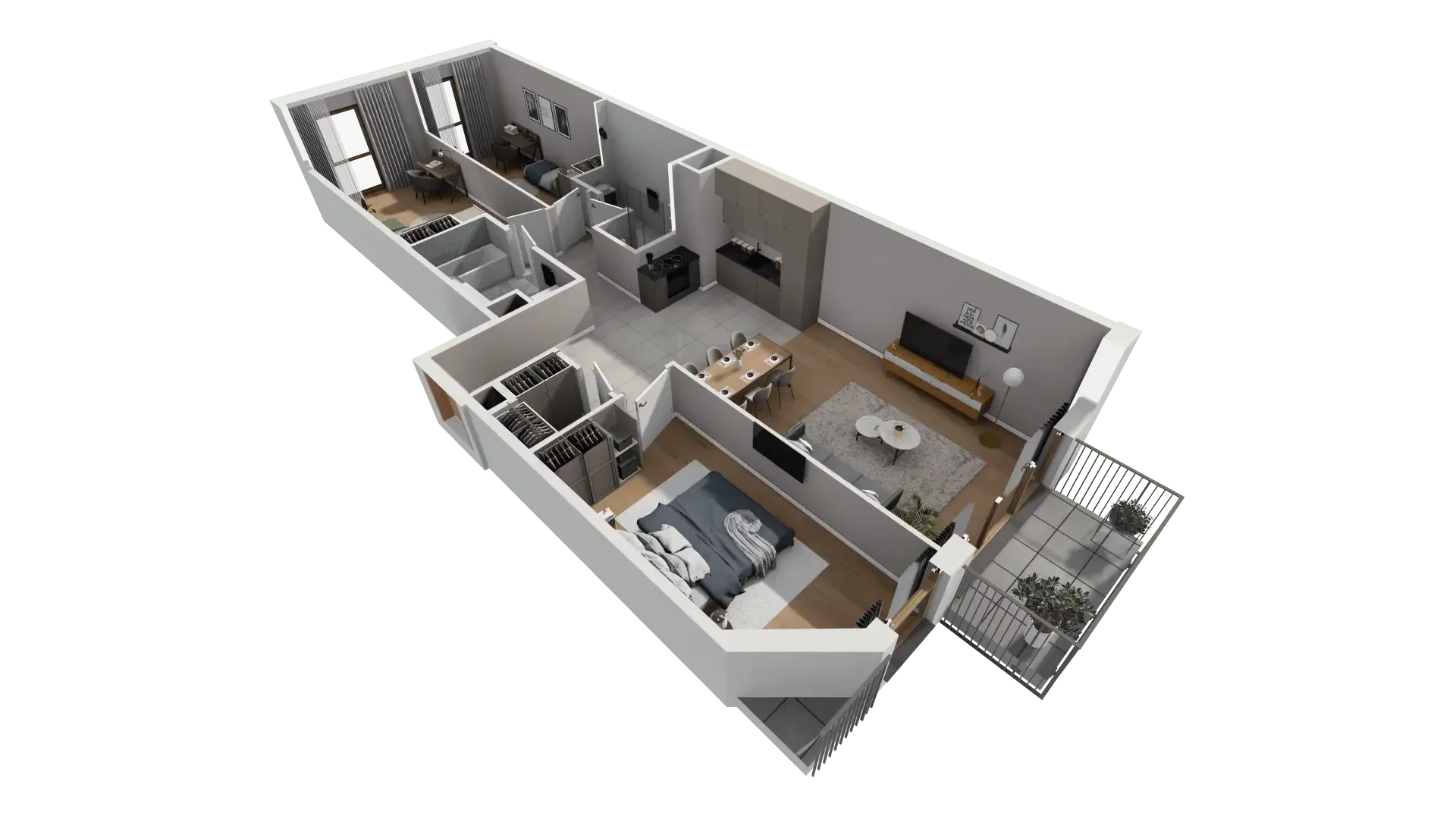 Mieszkanie 56,76 m², piętro 2, oferta nr BII.2.M58, Przewóz 42 ATAL II, Kraków, Podgórze, Płaszów, ul. Przewóz 42