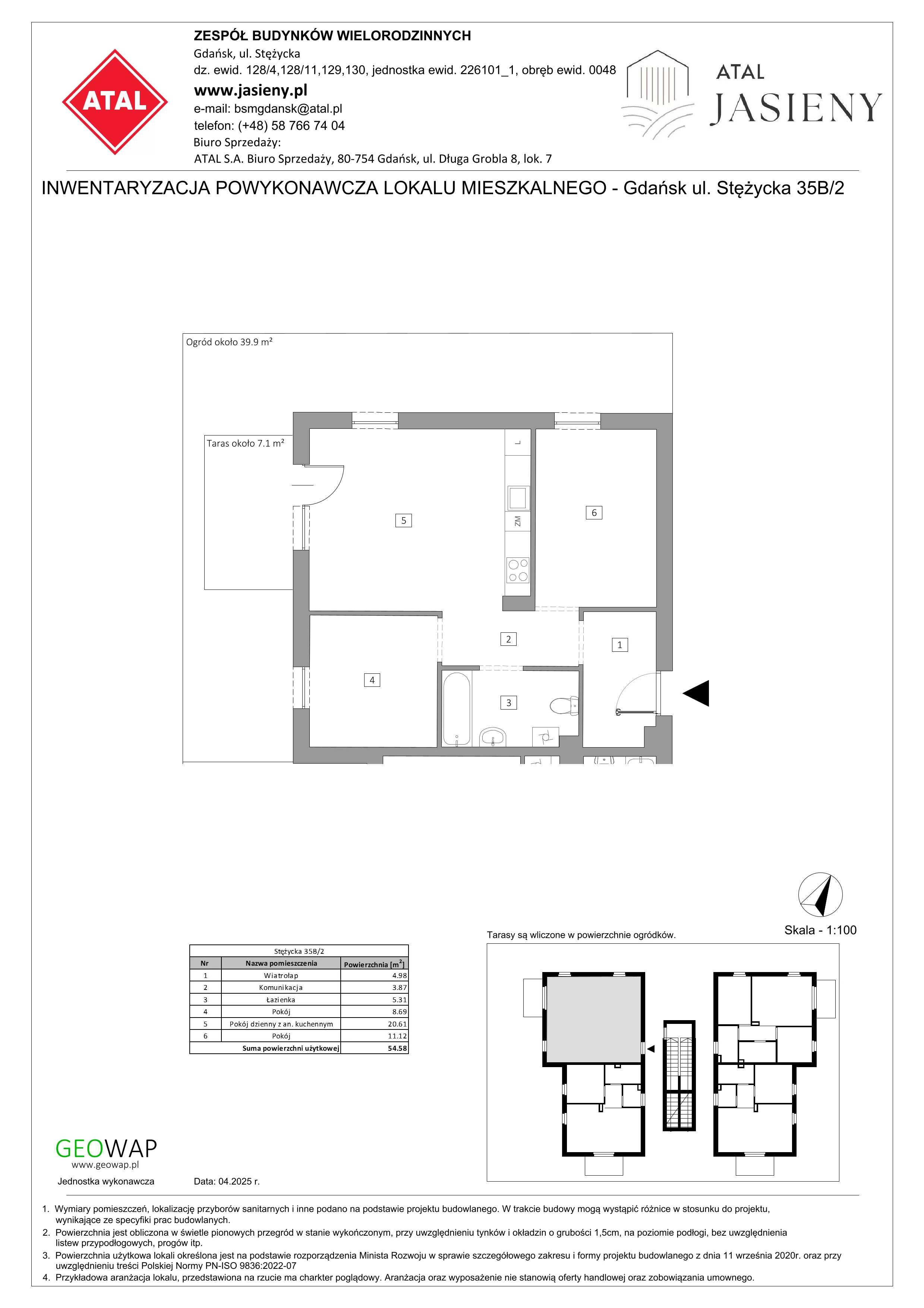 3 pokoje, mieszkanie 54,58 m², parter, oferta nr 10.2, ATAL Jasieny, Gdańsk, Jasień, ul. Stężycka