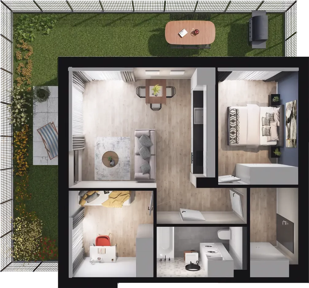 3 pokoje, mieszkanie 54,58 m², parter, oferta nr 10.2, ATAL Jasieny, Gdańsk, Jasień, ul. Stężycka