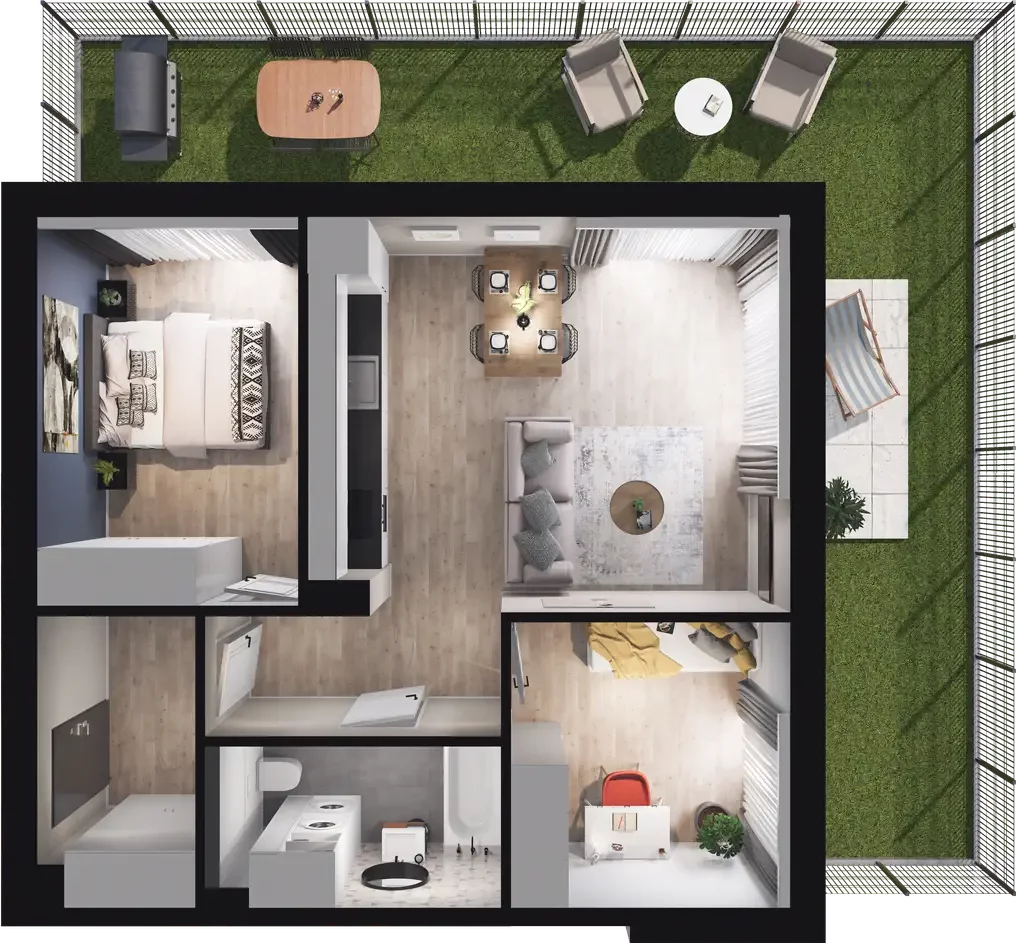 3 pokoje, mieszkanie 54,58 m², parter, oferta nr 11.2, ATAL Jasieny, Gdańsk, Jasień, ul. Stężycka