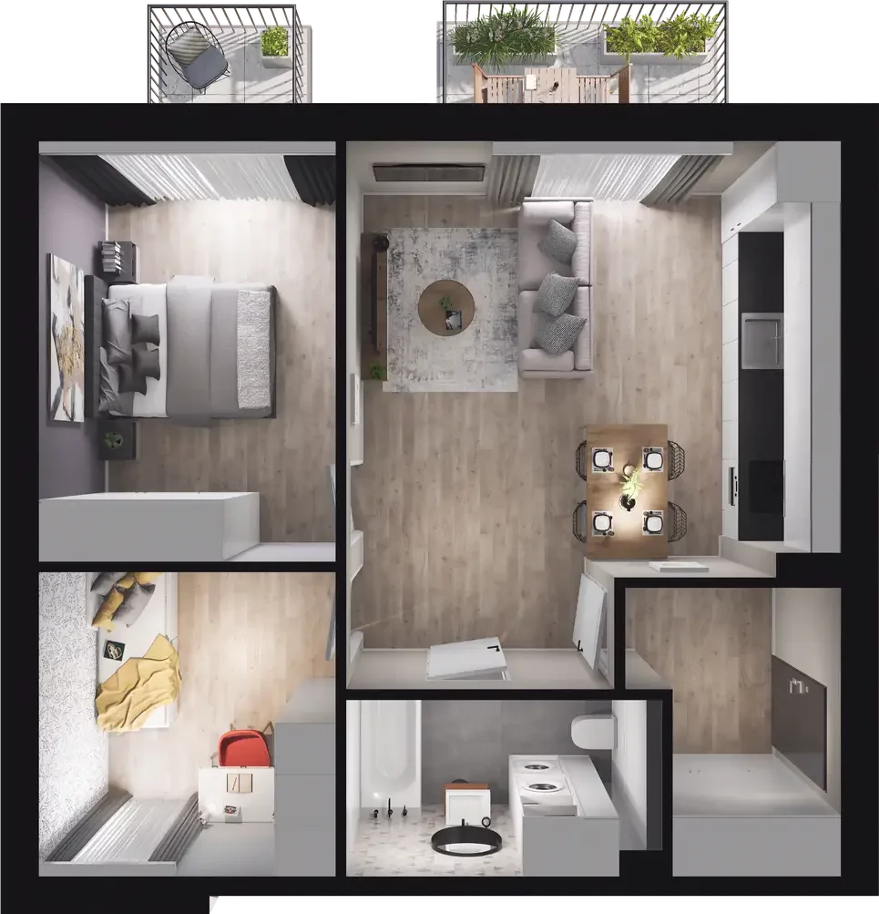 3 pokoje, mieszkanie 54,74 m², piętro 1, oferta nr 2.4, ATAL Jasieny, Gdańsk, Jasień, ul. Stężycka