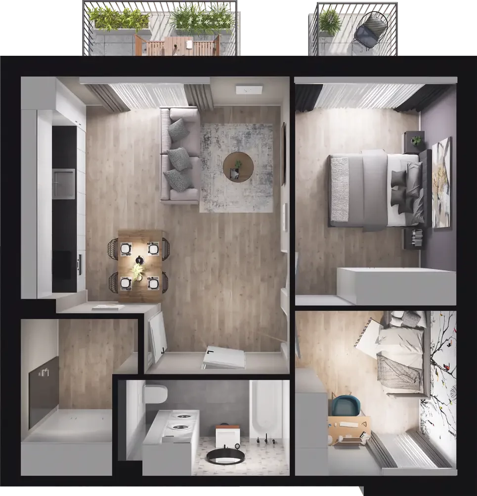 3 pokoje, mieszkanie 54,75 m², piętro 1, oferta nr 3.4, ATAL Jasieny, Gdańsk, Jasień, ul. Stężycka