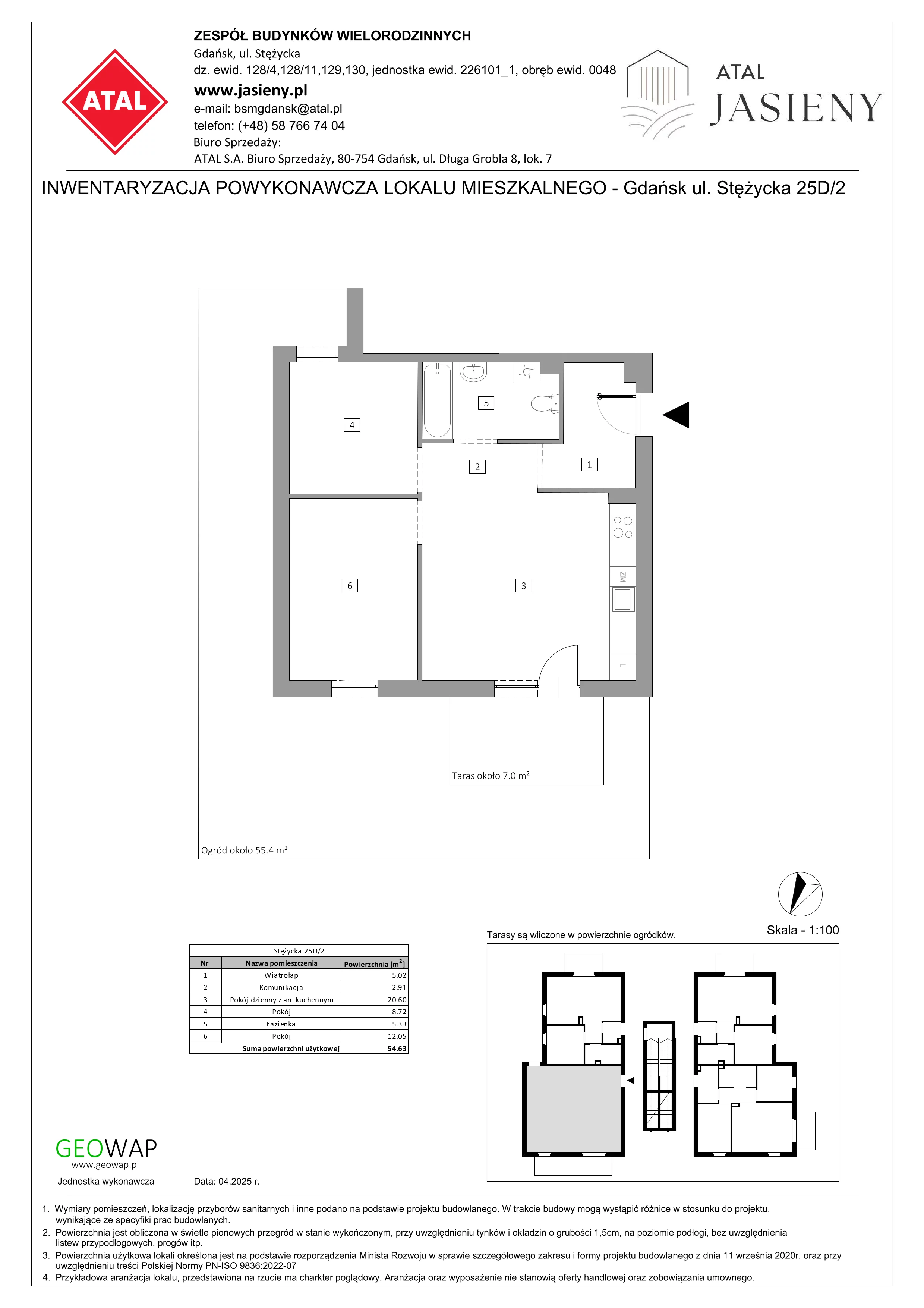 3 pokoje, mieszkanie 54,63 m², parter, oferta nr 5.2, ATAL Jasieny, Gdańsk, Jasień, ul. Stężycka