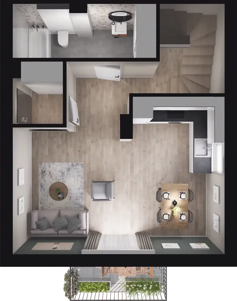 3 pokoje, mieszkanie 68,32 m², piętro 1, oferta nr 5.3, ATAL Jasieny, Gdańsk, Jasień, ul. Stężycka