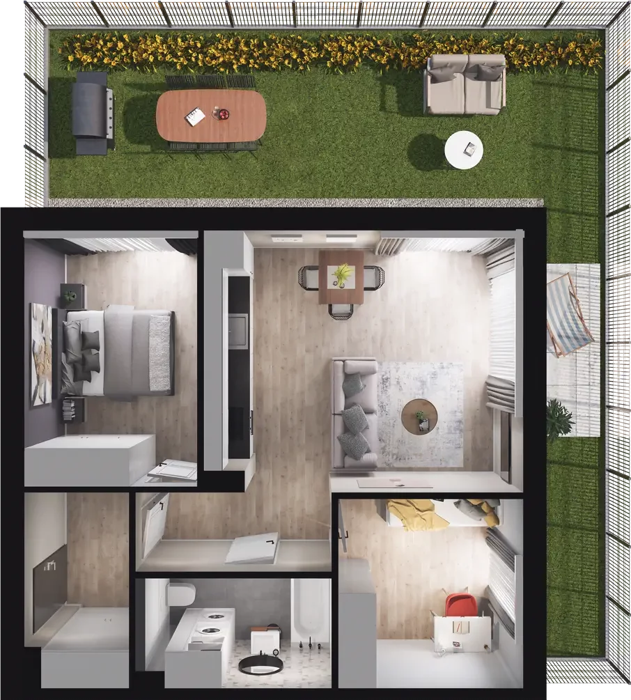 3 pokoje, mieszkanie 54,40 m², parter, oferta nr 7.2, ATAL Jasieny, Gdańsk, Jasień, ul. Stężycka