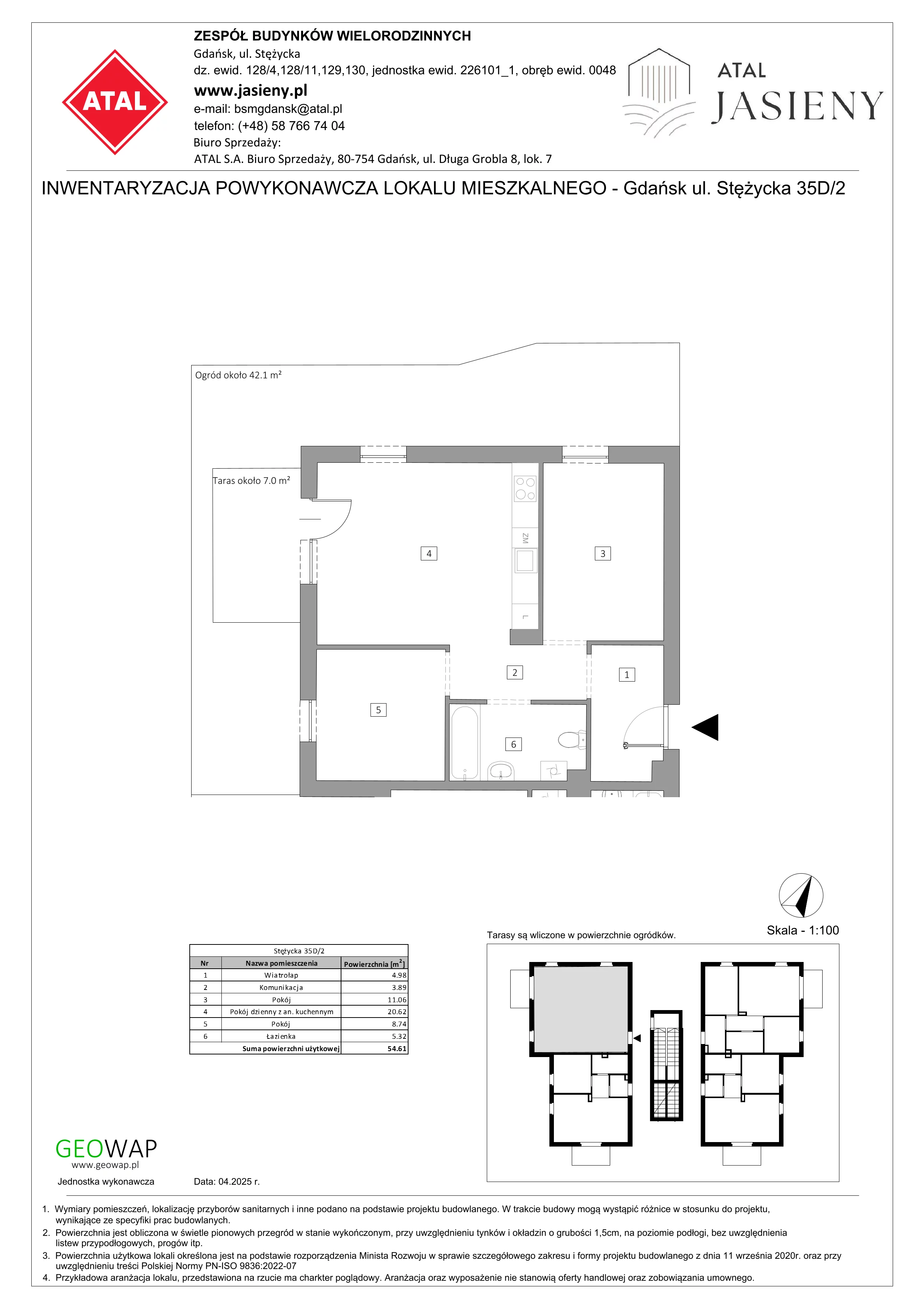3 pokoje, mieszkanie 54,61 m², parter, oferta nr 8.2, ATAL Jasieny, Gdańsk, Jasień, ul. Stężycka