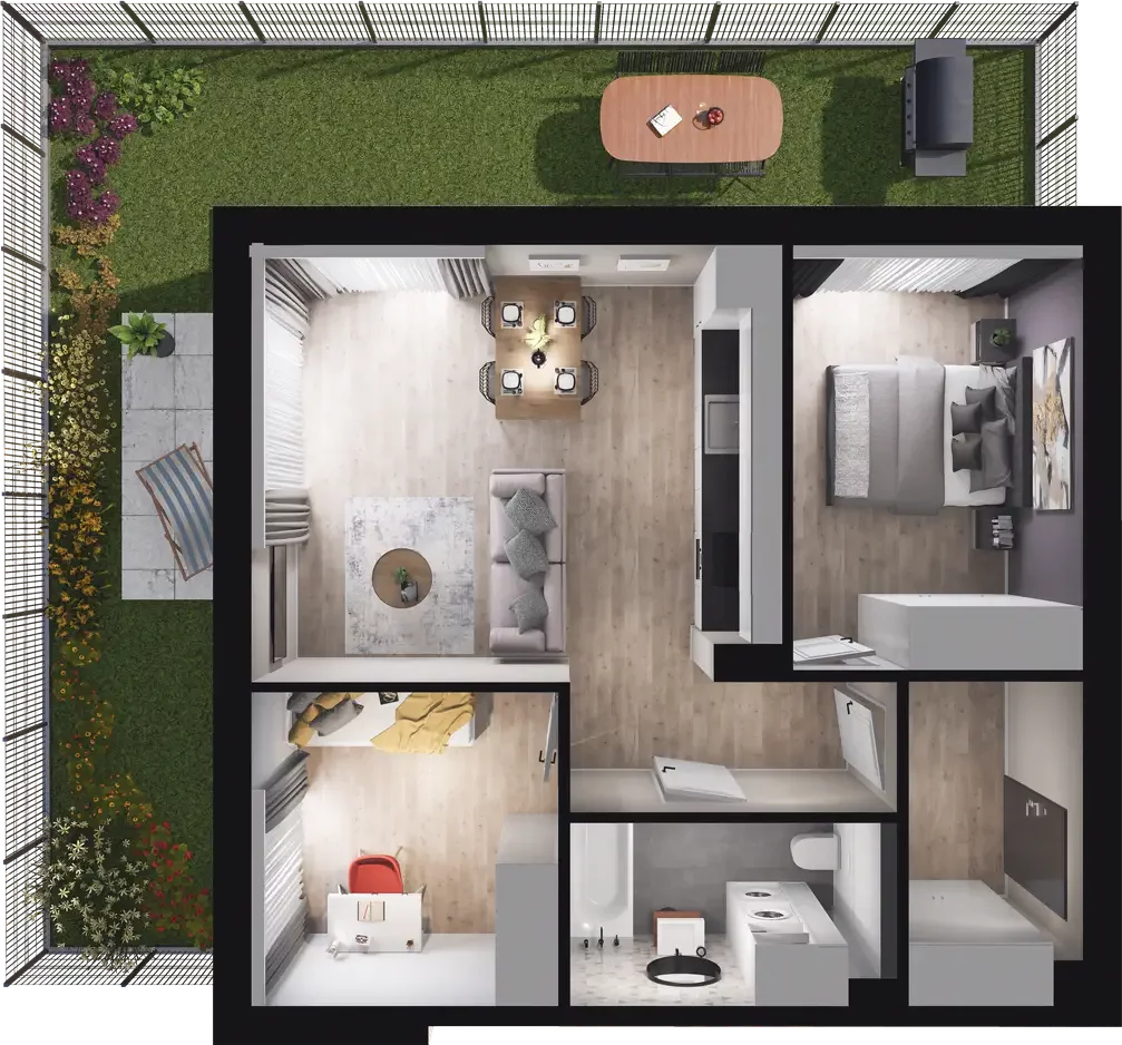 3 pokoje, mieszkanie 54,61 m², parter, oferta nr 8.2, ATAL Jasieny, Gdańsk, Jasień, ul. Stężycka
