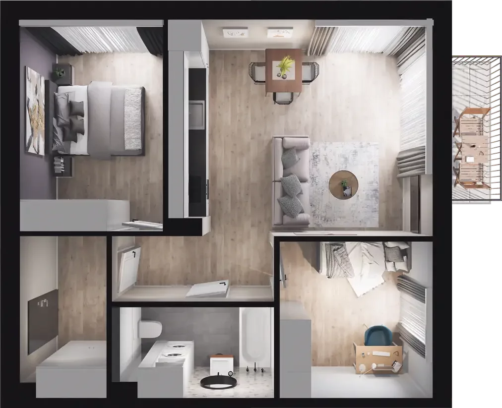 3 pokoje, mieszkanie 54,28 m², piętro 1, oferta nr 9.4, ATAL Jasieny, Gdańsk, Jasień, ul. Stężycka