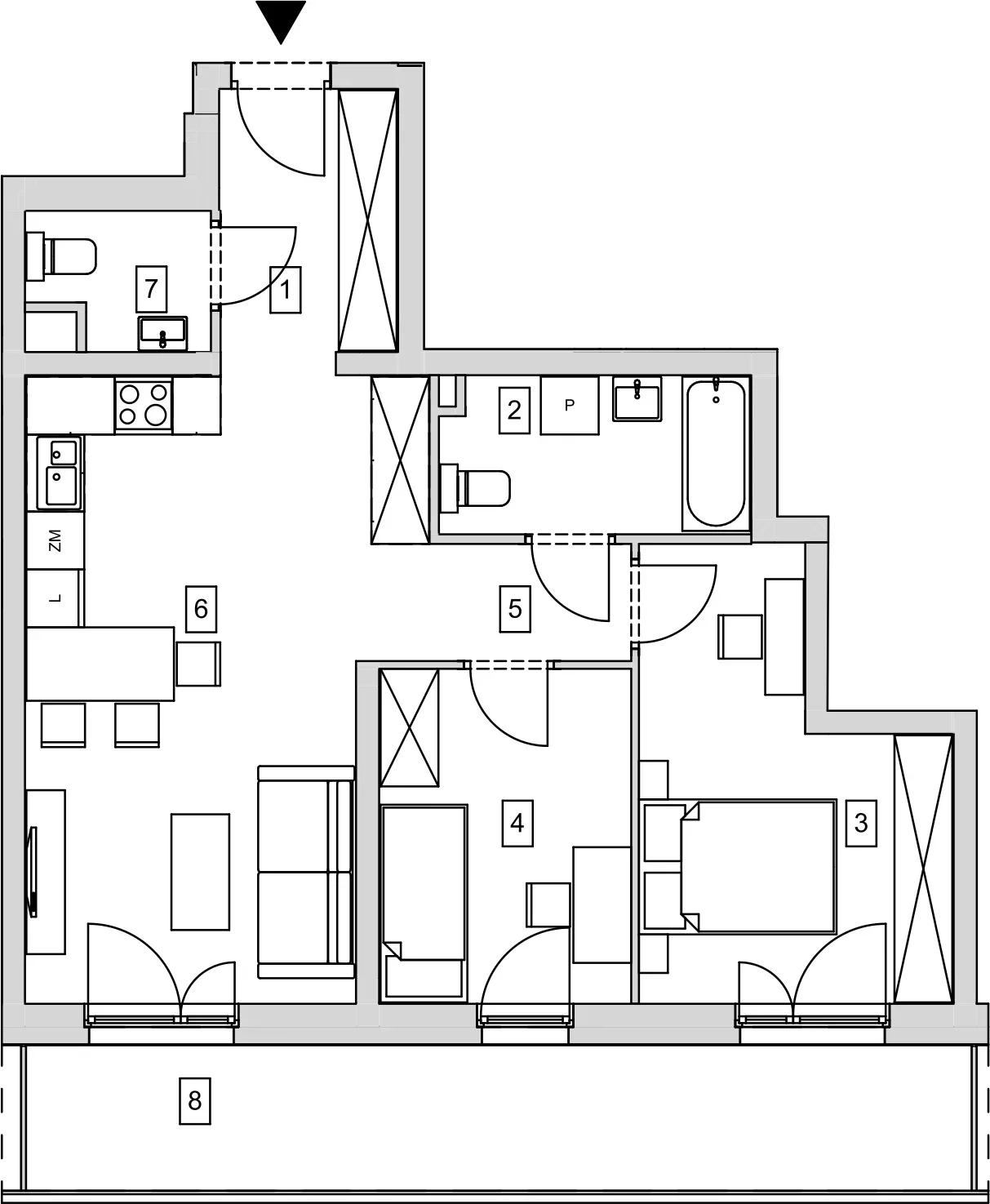 Mieszkanie 61,06 m², piętro 1, oferta nr B10-K1-1-3, ATAL Strachowicka, Wrocław, Żerniki, Fabryczna, ul. Strachowicka