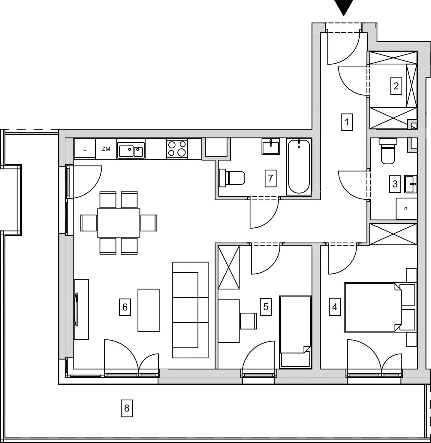 Mieszkanie 65,87 m², piętro 1, oferta nr B10-K1-1-4, ATAL Strachowicka, Wrocław, Żerniki, Fabryczna, ul. Strachowicka