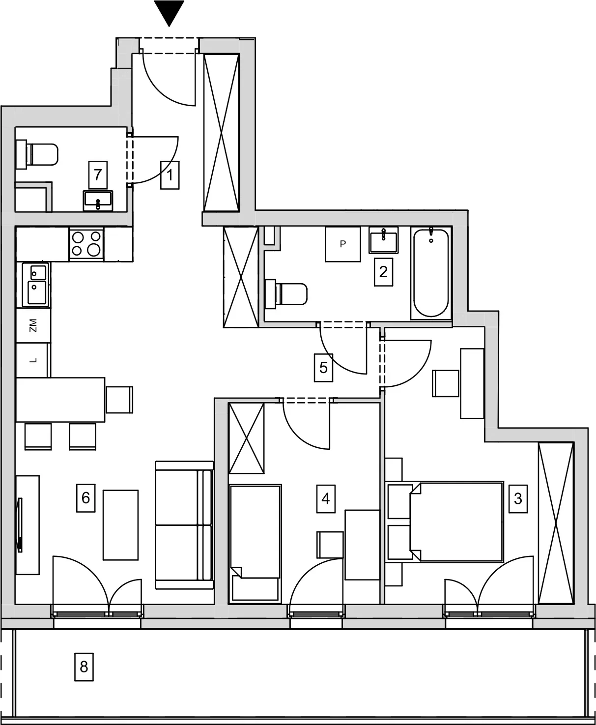 Mieszkanie 61,06 m², piętro 2, oferta nr B10-K1-2-3, ATAL Strachowicka, Wrocław, Żerniki, Fabryczna, ul. Strachowicka