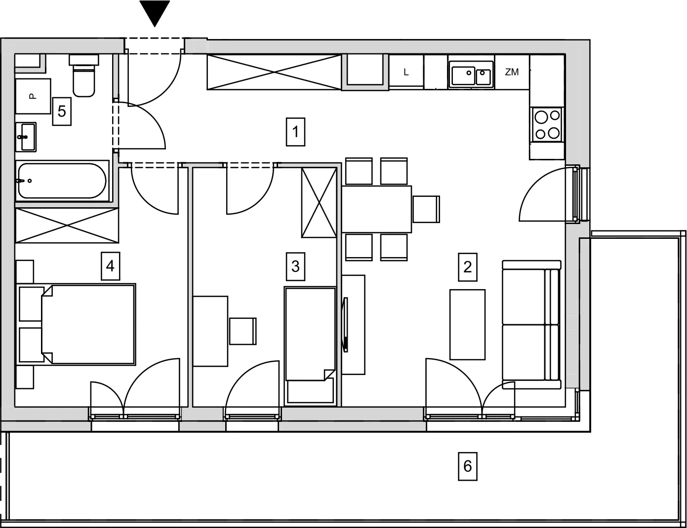 Mieszkanie 54,61 m², piętro 1, oferta nr B11-K1-1-1, ATAL Strachowicka, Wrocław, Żerniki, Fabryczna, ul. Strachowicka