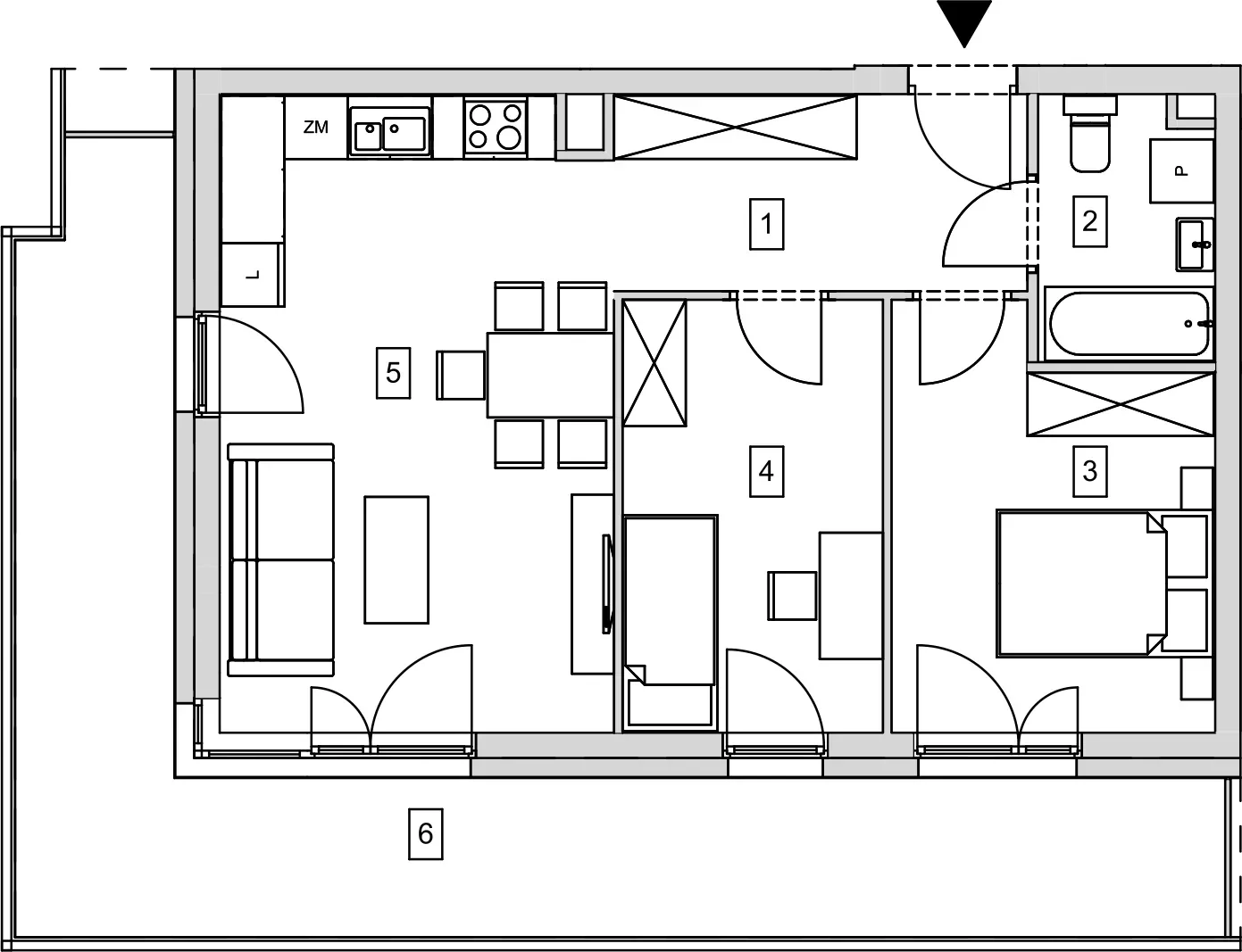 Mieszkanie 54,79 m², piętro 1, oferta nr B11-K1-1-5, ATAL Strachowicka, Wrocław, Żerniki, Fabryczna, ul. Strachowicka