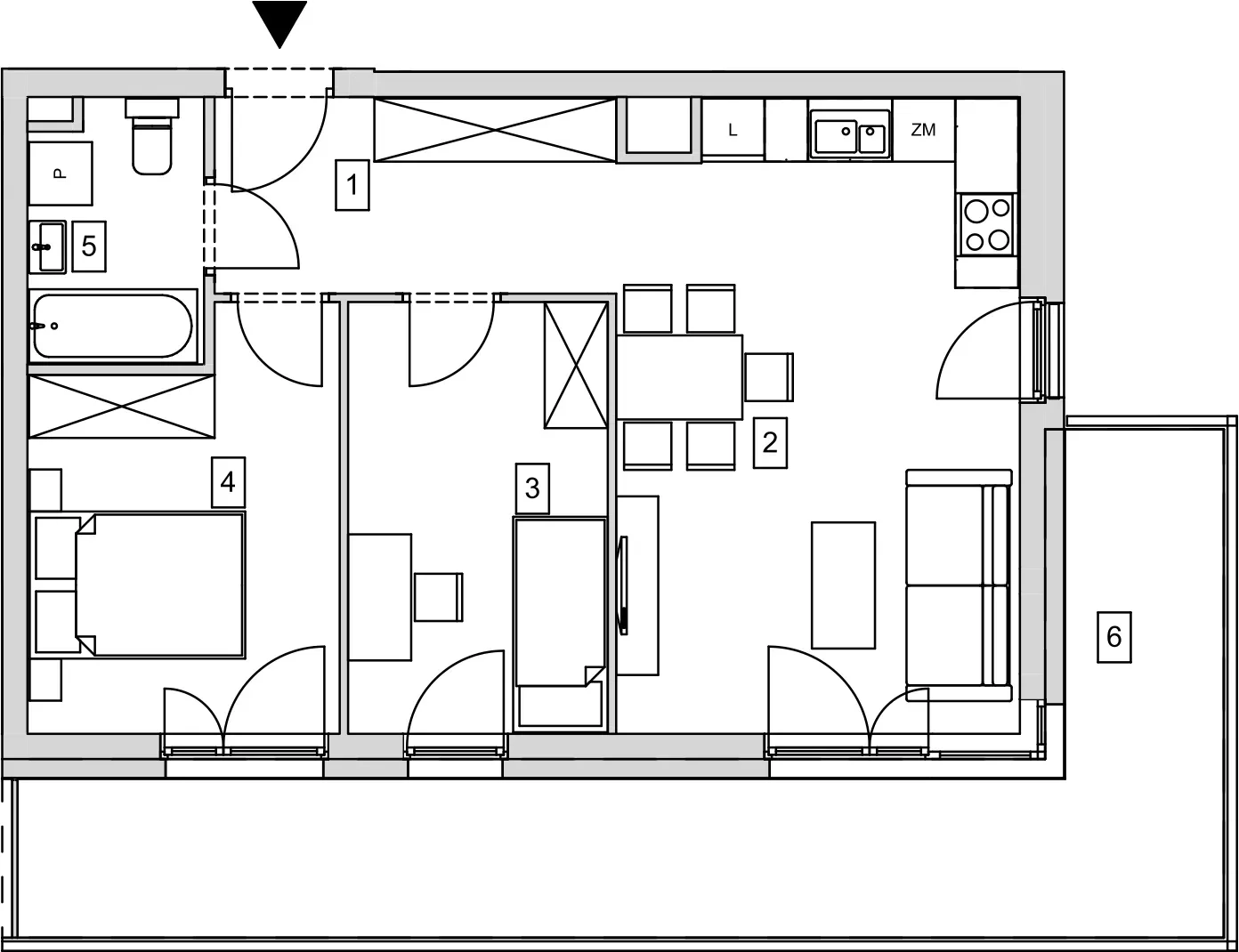 Mieszkanie 54,61 m², piętro 2, oferta nr B11-K1-2-1, ATAL Strachowicka, Wrocław, Żerniki, Fabryczna, ul. Strachowicka