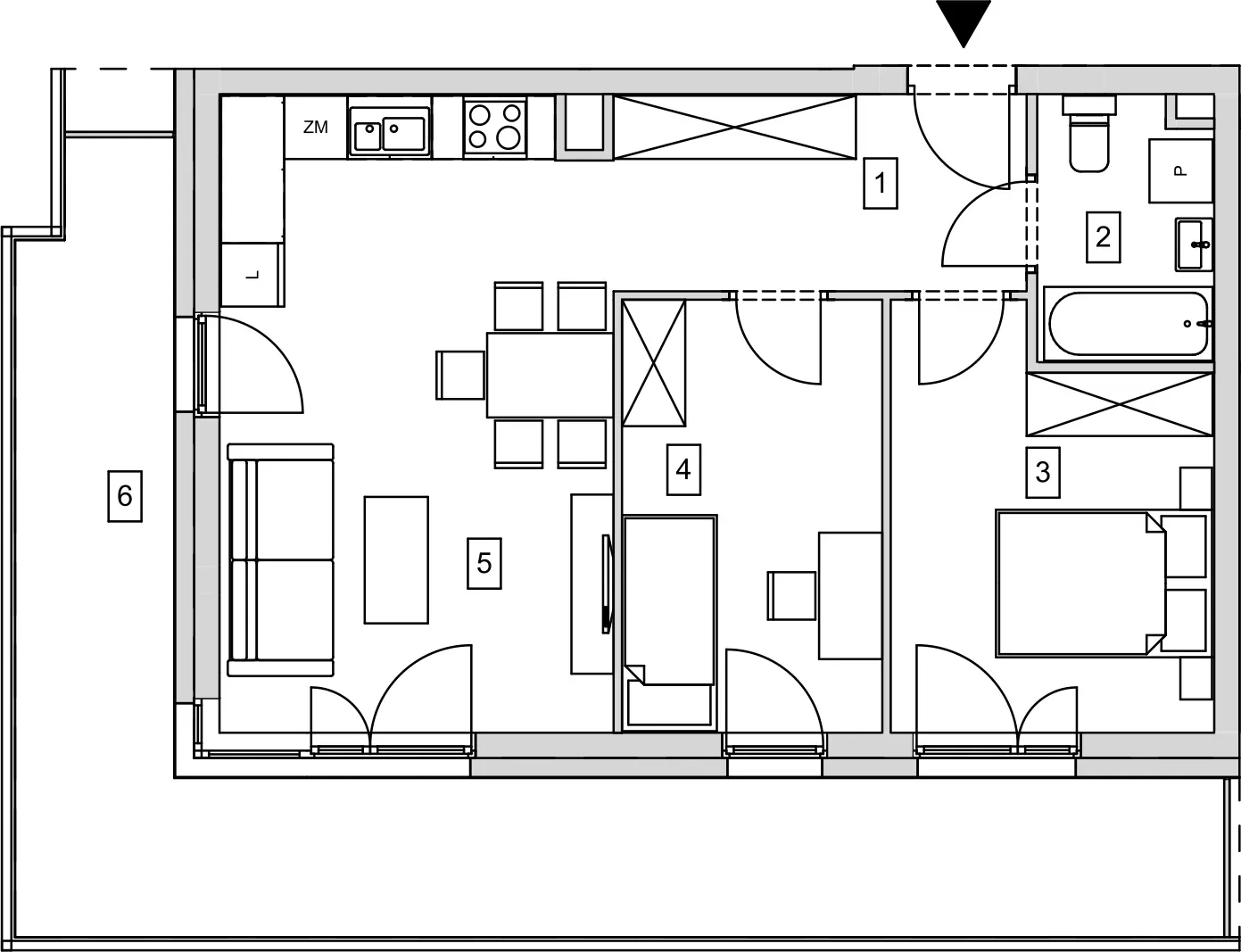 Mieszkanie 54,79 m², piętro 2, oferta nr B11-K1-2-5, ATAL Strachowicka, Wrocław, Żerniki, Fabryczna, ul. Strachowicka