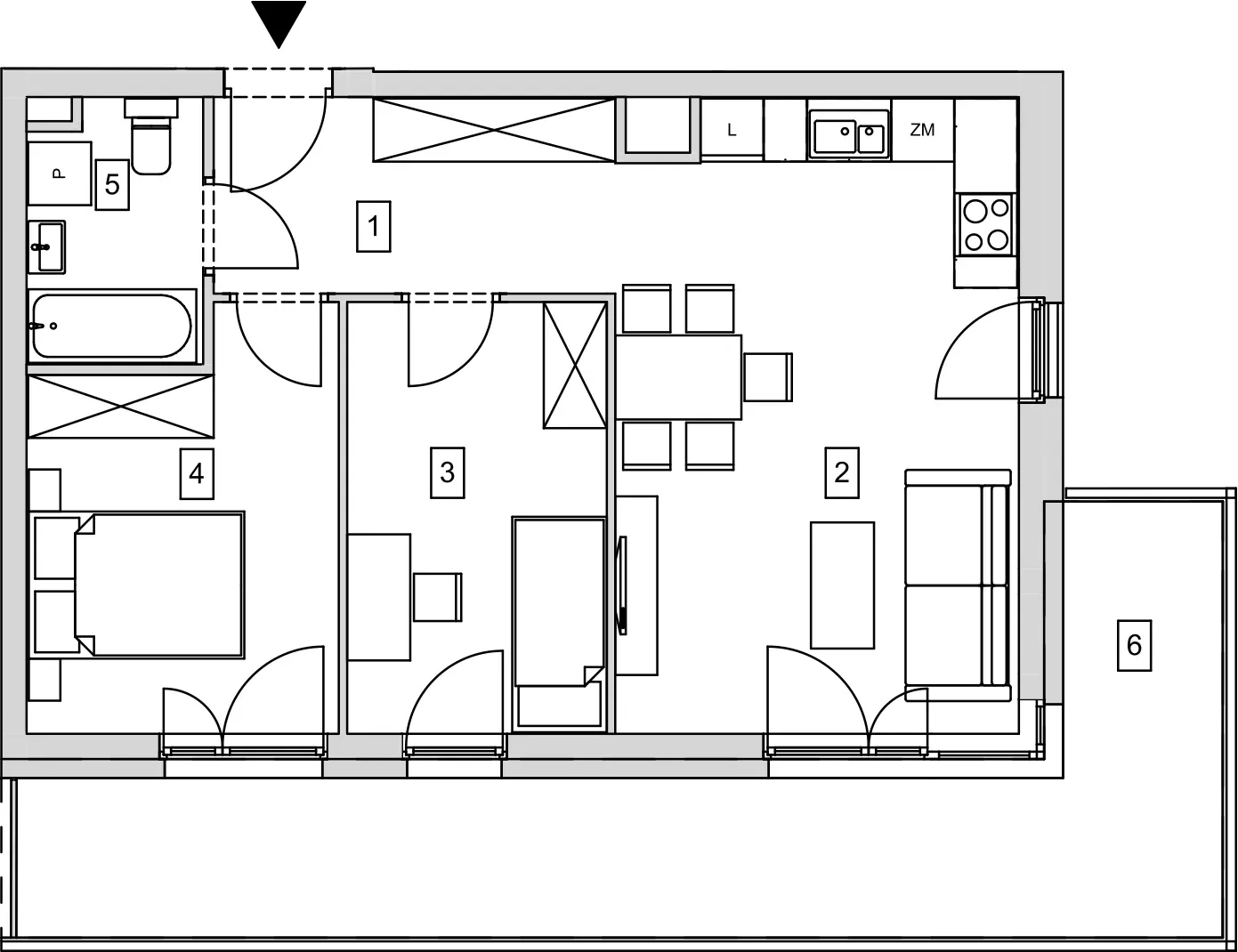 Mieszkanie 54,61 m², piętro 1, oferta nr B12-K1-1-1, ATAL Strachowicka, Wrocław, Żerniki, Fabryczna, ul. Strachowicka