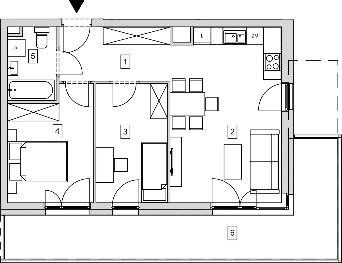 Mieszkanie 54,61 m², piętro 2, oferta nr B12-K1-2-1, ATAL Strachowicka, Wrocław, Żerniki, Fabryczna, ul. Strachowicka