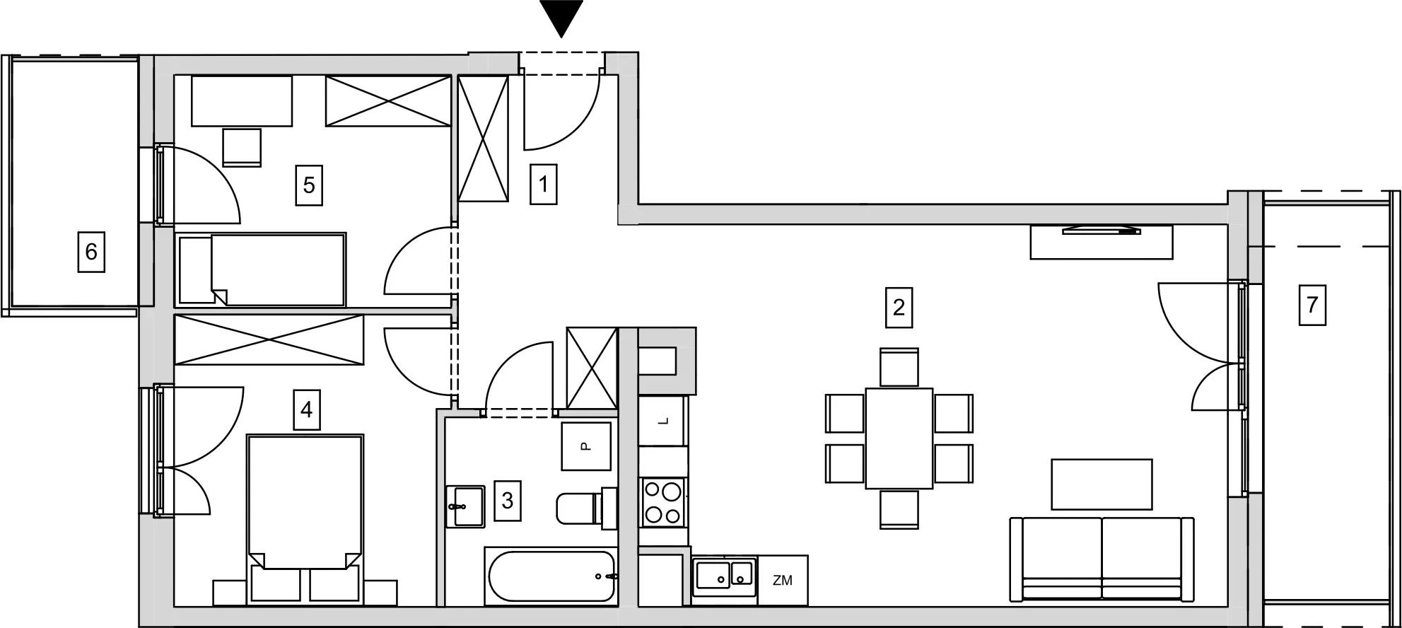 Mieszkanie 63,74 m², piętro 1, oferta nr B5-K1-1-5, ATAL Strachowicka, Wrocław, Żerniki, Fabryczna, ul. Strachowicka