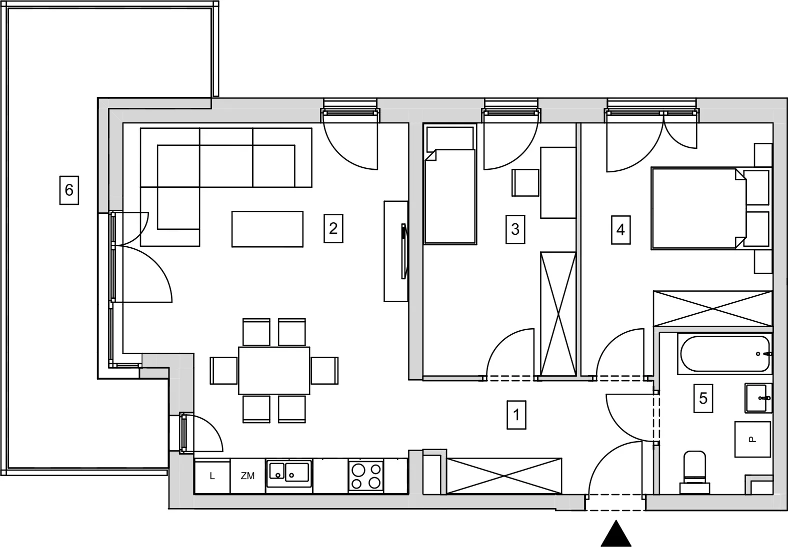 Mieszkanie 62,94 m², piętro 2, oferta nr B5-K1-2-2, ATAL Strachowicka, Wrocław, Żerniki, Fabryczna, ul. Strachowicka