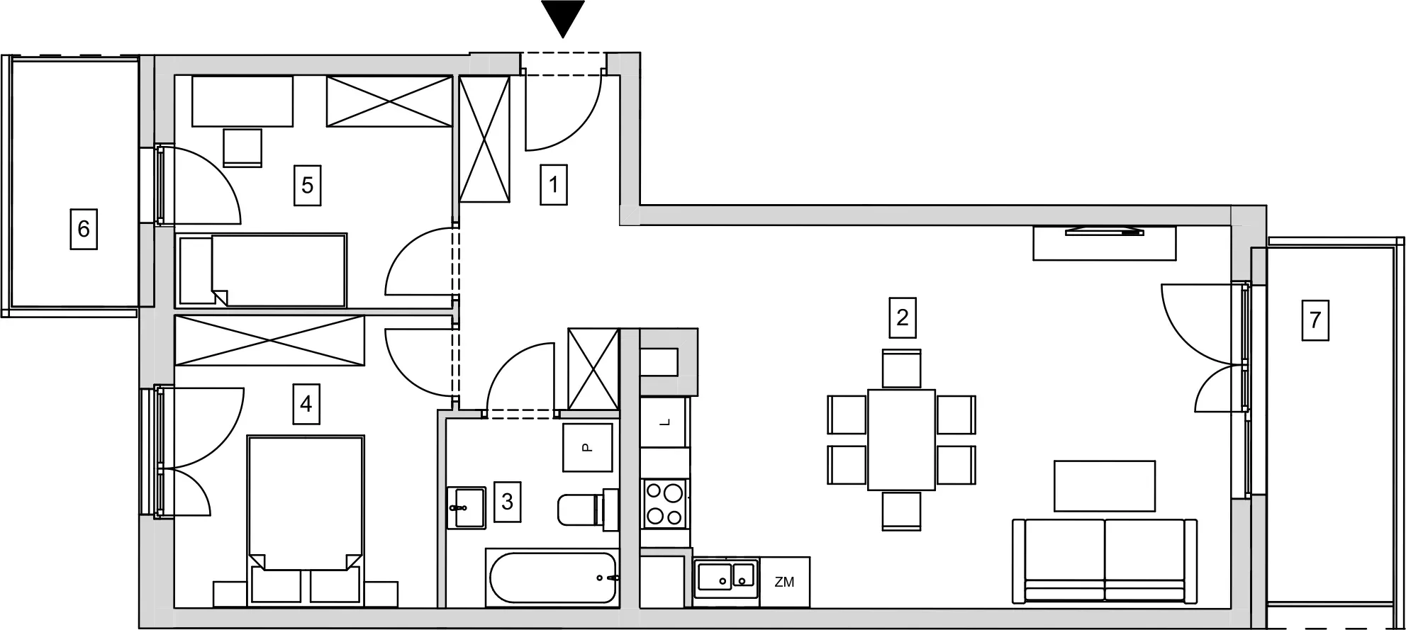 Mieszkanie 63,74 m², piętro 2, oferta nr B5-K1-2-5, ATAL Strachowicka, Wrocław, Żerniki, Fabryczna, ul. Strachowicka