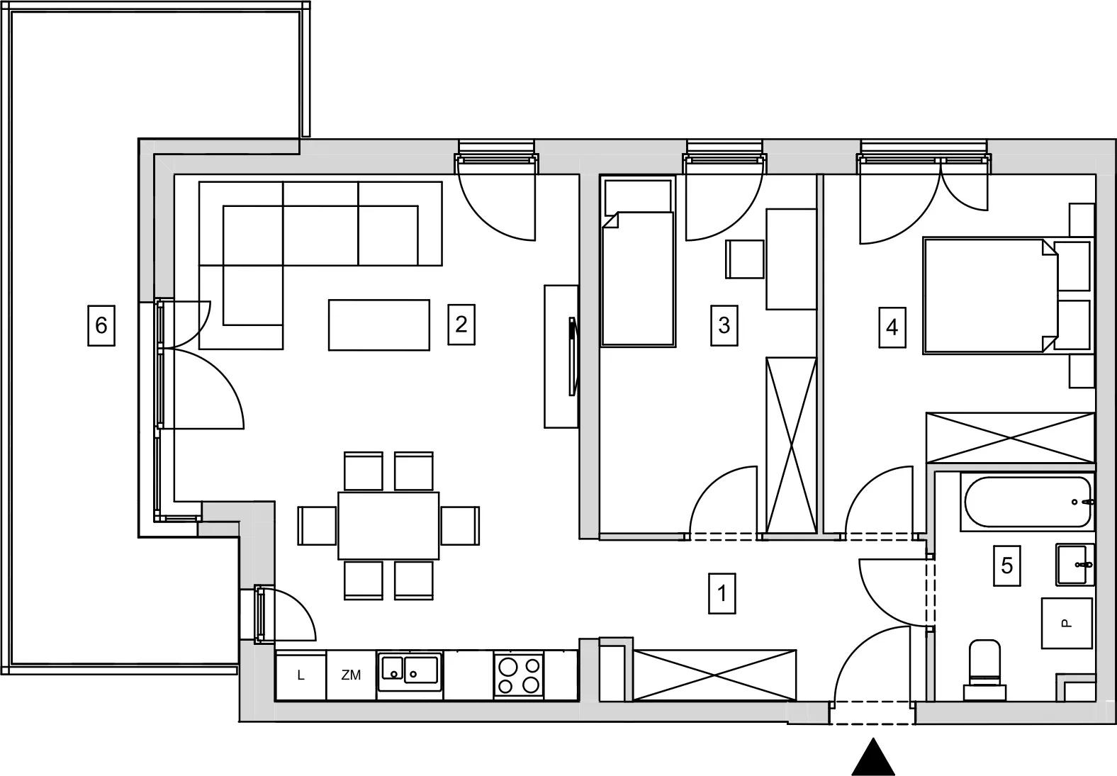 Mieszkanie 62,94 m², piętro 3, oferta nr B5-K1-3-2, ATAL Strachowicka, Wrocław, Żerniki, Fabryczna, ul. Strachowicka