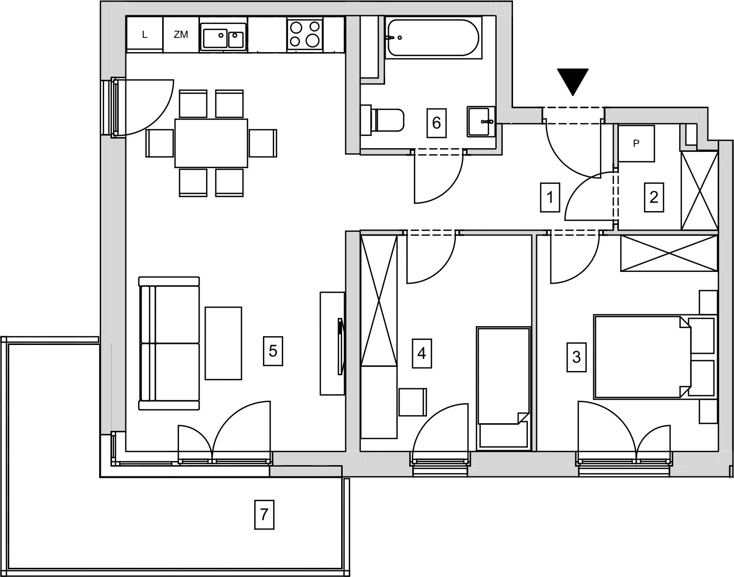 Mieszkanie 60,19 m², piętro 3, oferta nr B5-K1-3-3, ATAL Strachowicka, Wrocław, Żerniki, Fabryczna, ul. Strachowicka