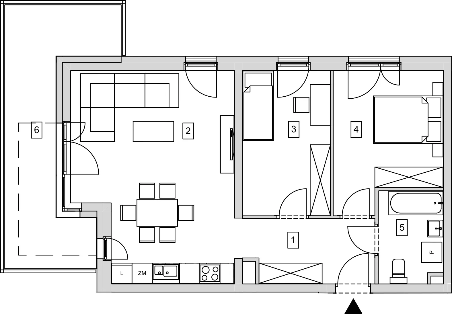 Mieszkanie 62,89 m², piętro 4, oferta nr B5-K1-4-2, ATAL Strachowicka, Wrocław, Żerniki, Fabryczna, ul. Strachowicka