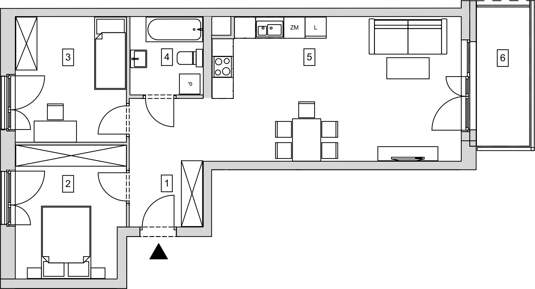 Mieszkanie 63,24 m², piętro 1, oferta nr B5-K2-1-1, ATAL Strachowicka, Wrocław, Żerniki, Fabryczna, ul. Strachowicka