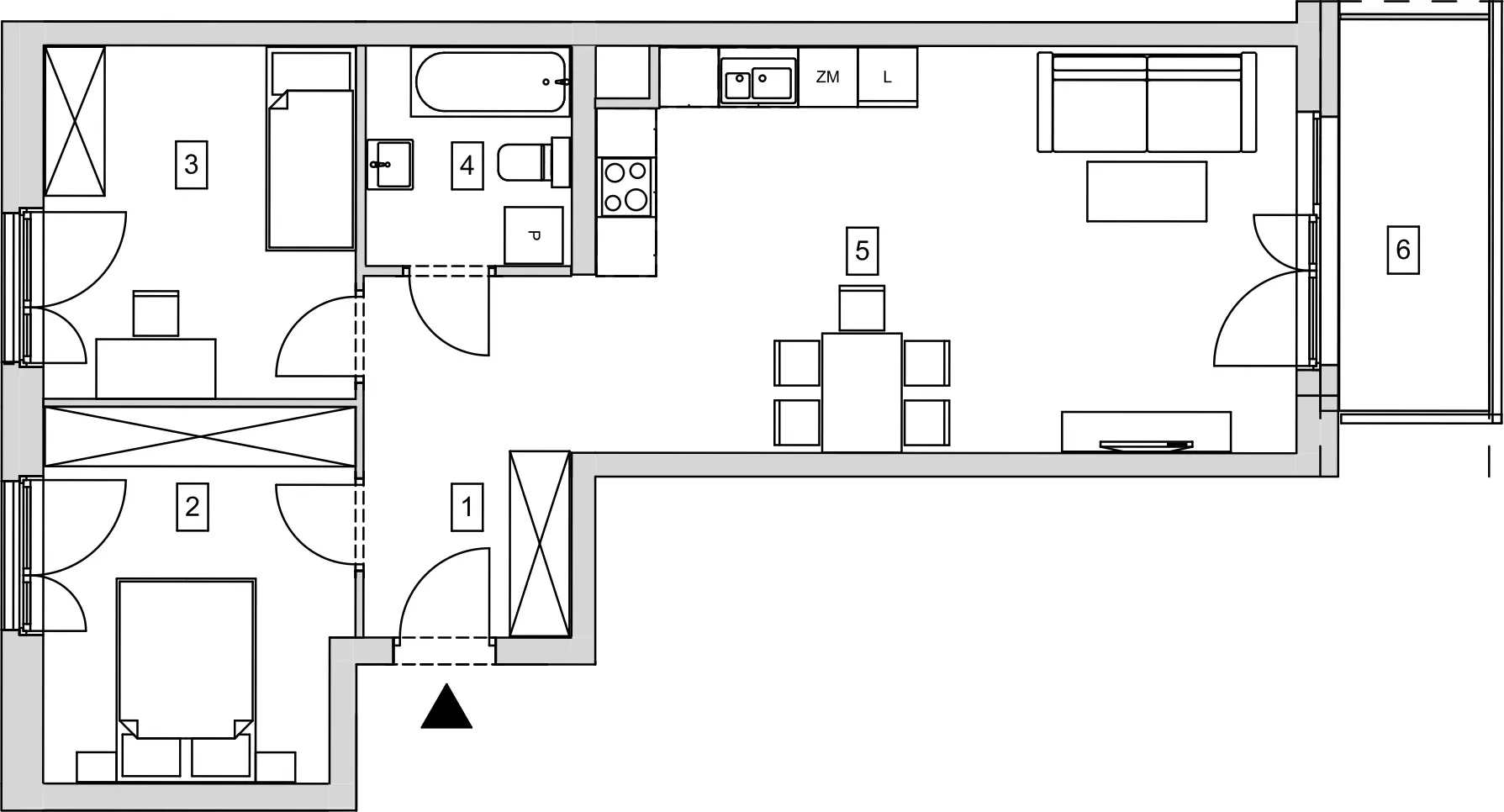 Mieszkanie 63,24 m², piętro 3, oferta nr B5-K2-3-1, ATAL Strachowicka, Wrocław, Żerniki, Fabryczna, ul. Strachowicka