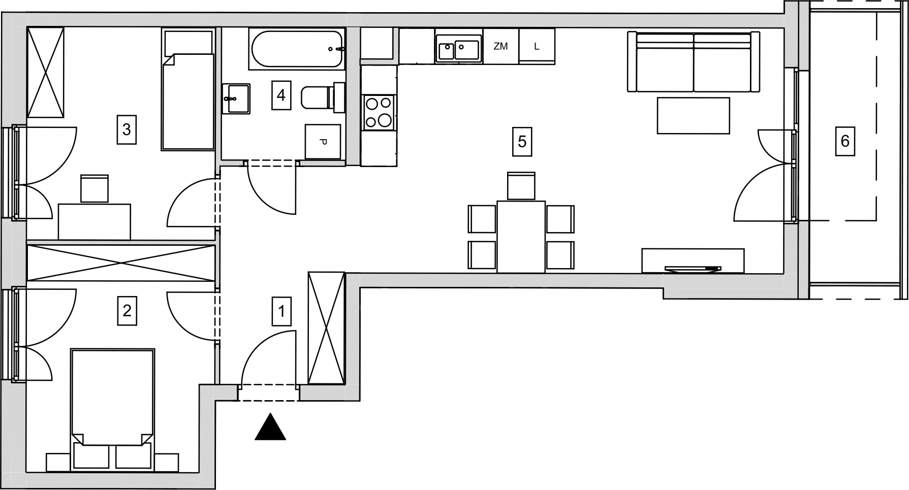 Mieszkanie 63,22 m², piętro 4, oferta nr B5-K2-4-1, ATAL Strachowicka, Wrocław, Żerniki, Fabryczna, ul. Strachowicka