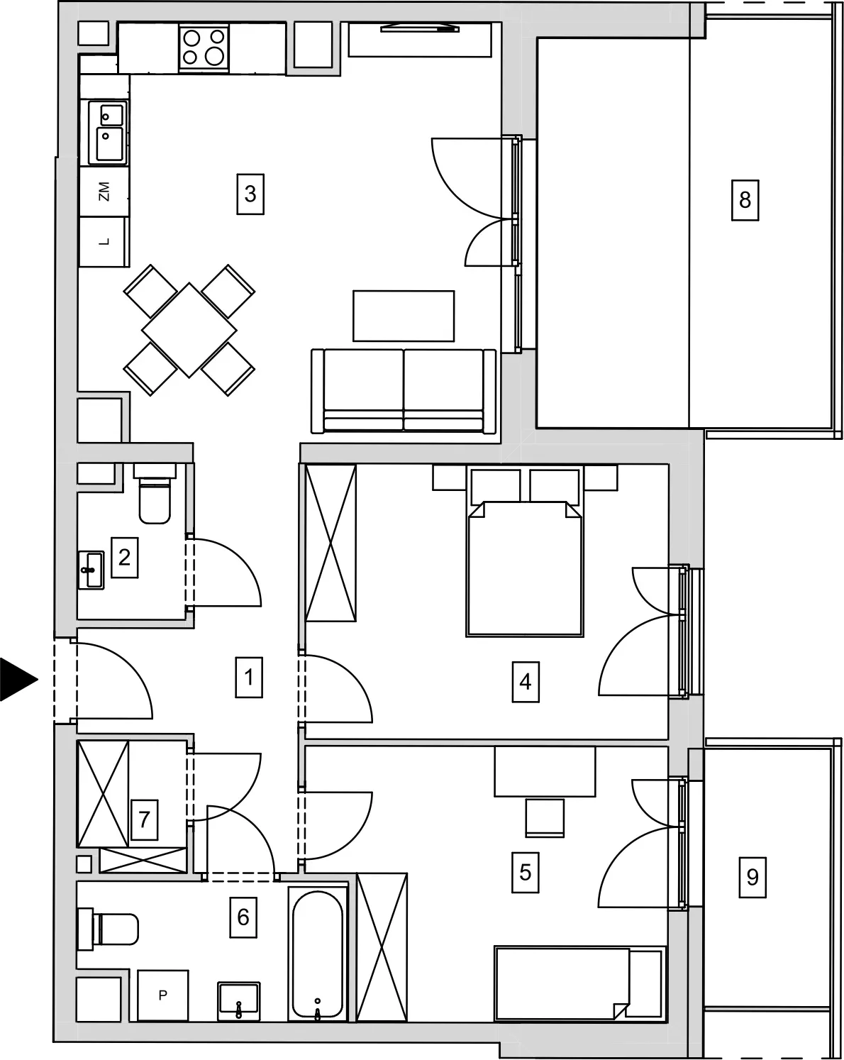 Mieszkanie 68,61 m², piętro 4, oferta nr B5-K2-4-2, ATAL Strachowicka, Wrocław, Żerniki, Fabryczna, ul. Strachowicka