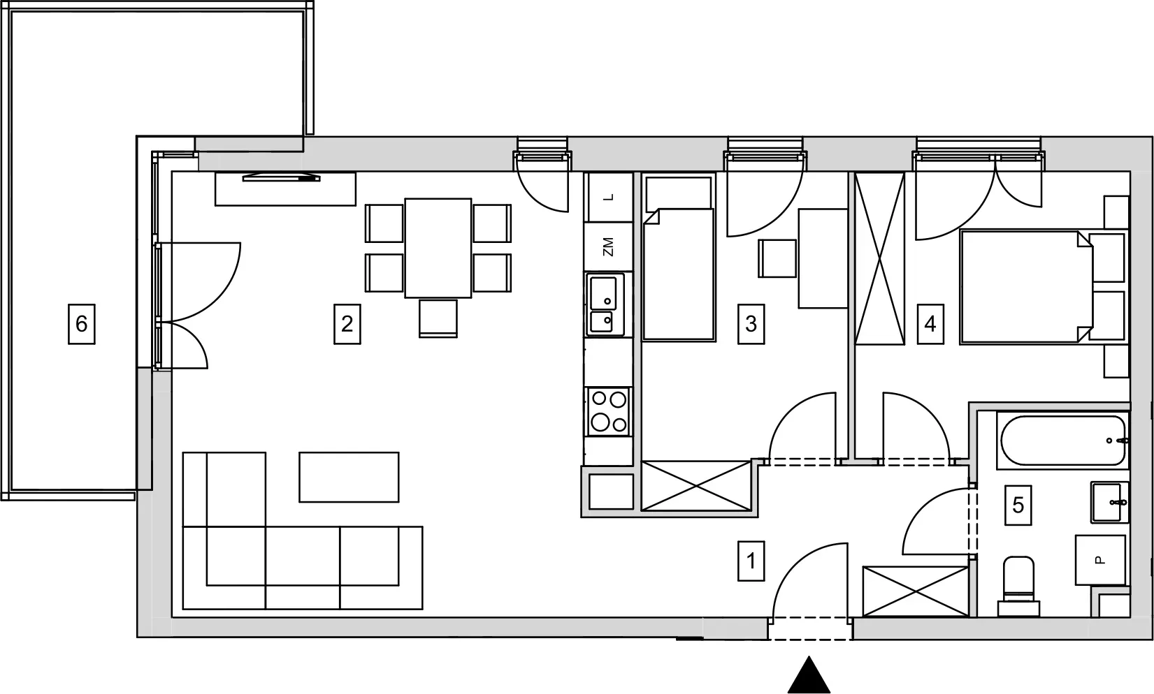 Mieszkanie 60,16 m², piętro 1, oferta nr B5-K3-1-4, ATAL Strachowicka, Wrocław, Żerniki, Fabryczna, ul. Strachowicka