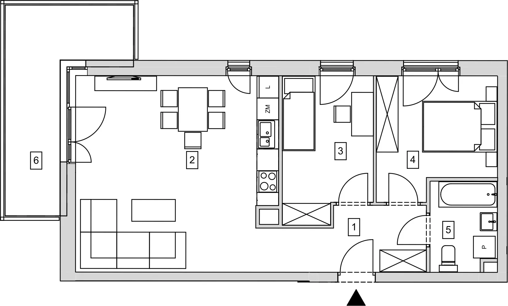 Mieszkanie 60,16 m², piętro 2, oferta nr B5-K3-2-4, ATAL Strachowicka, Wrocław, Żerniki, Fabryczna, ul. Strachowicka