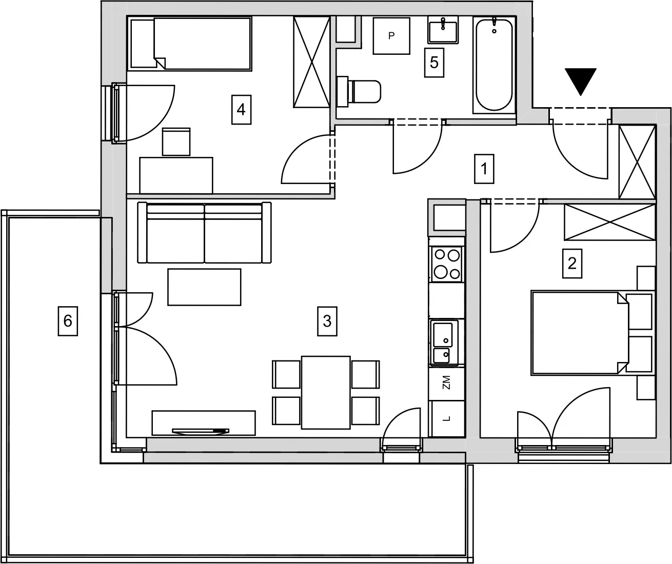 Mieszkanie 53,55 m², piętro 3, oferta nr B5-K3-3-3, ATAL Strachowicka, Wrocław, Żerniki, Fabryczna, ul. Strachowicka