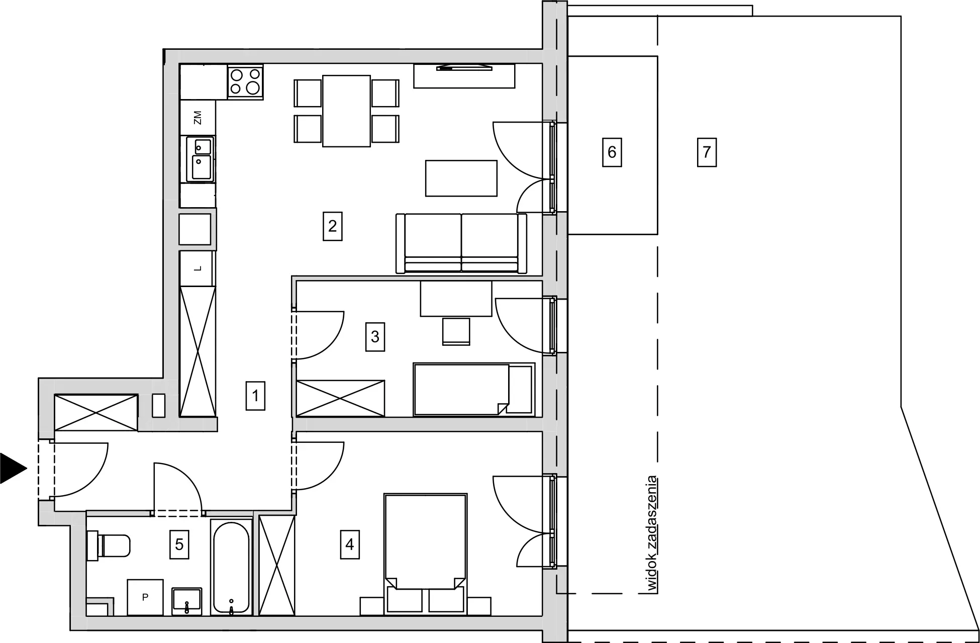 Mieszkanie 59,82 m², parter, oferta nr B6-K1-0-1, ATAL Strachowicka, Wrocław, Żerniki, Fabryczna, ul. Strachowicka