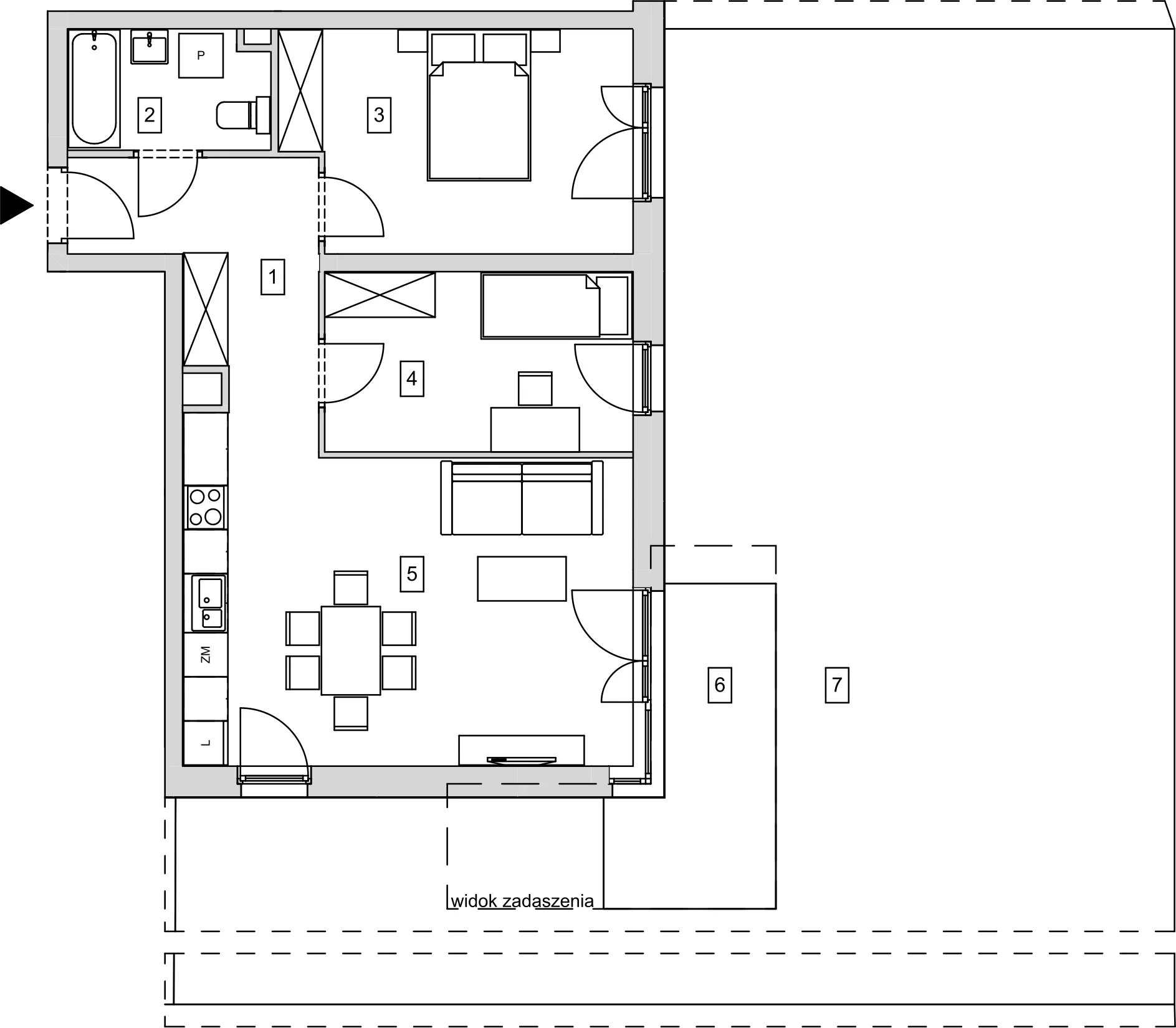 Mieszkanie 62,69 m², parter, oferta nr B6-K1-0-2, ATAL Strachowicka, Wrocław, Żerniki, Fabryczna, ul. Strachowicka