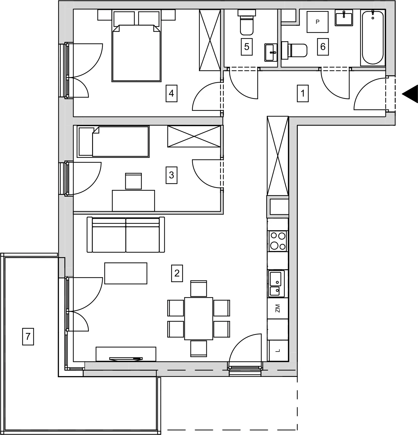 Mieszkanie 65,81 m², piętro 2, oferta nr B6-K1-2-6, ATAL Strachowicka, Wrocław, Żerniki, Fabryczna, ul. Strachowicka