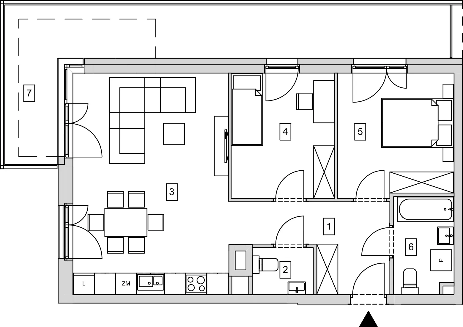 Mieszkanie 65,06 m², piętro 3, oferta nr B6-K1-3-1, ATAL Strachowicka, Wrocław, Żerniki, Fabryczna, ul. Strachowicka