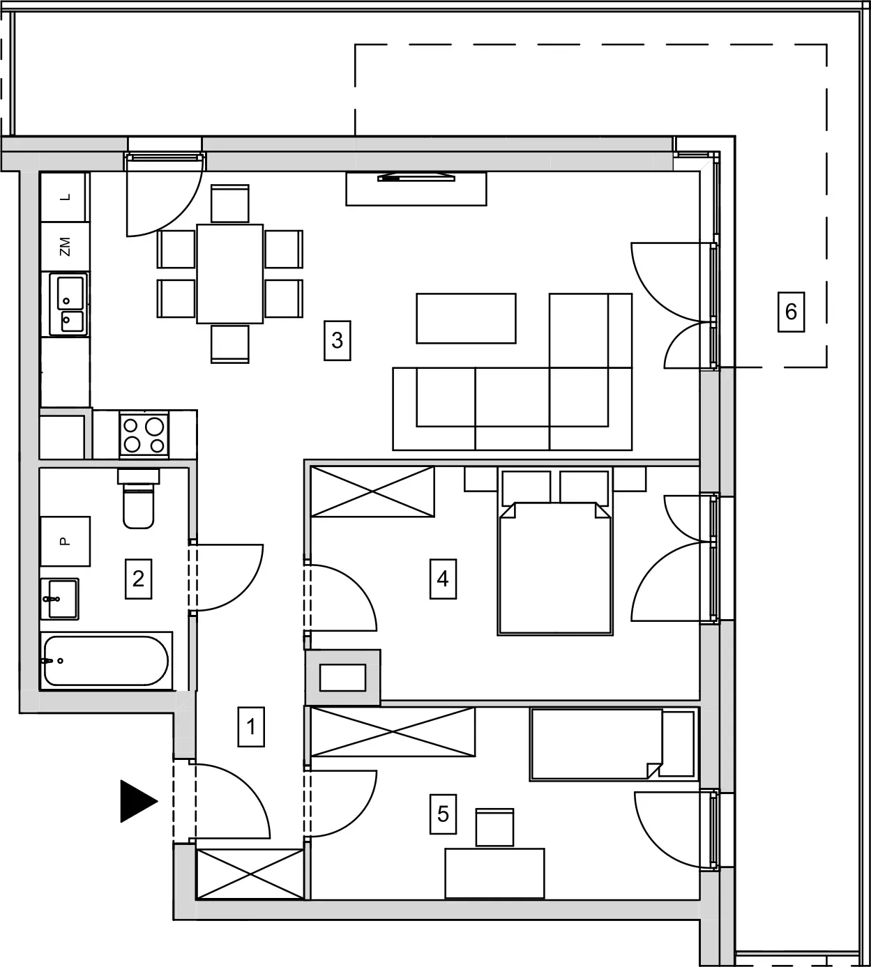 Mieszkanie 63,00 m², piętro 3, oferta nr B6-K1-3-2, ATAL Strachowicka, Wrocław, Żerniki, Fabryczna, ul. Strachowicka