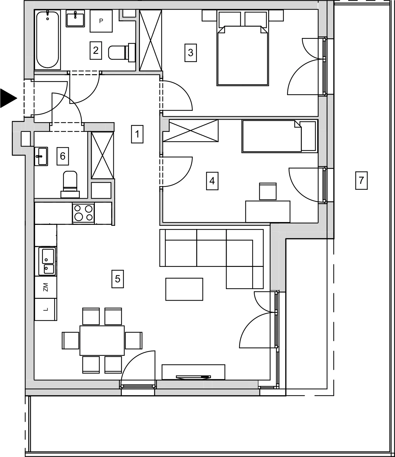 Mieszkanie 67,87 m², piętro 3, oferta nr B6-K1-3-4, ATAL Strachowicka, Wrocław, Żerniki, Fabryczna, ul. Strachowicka