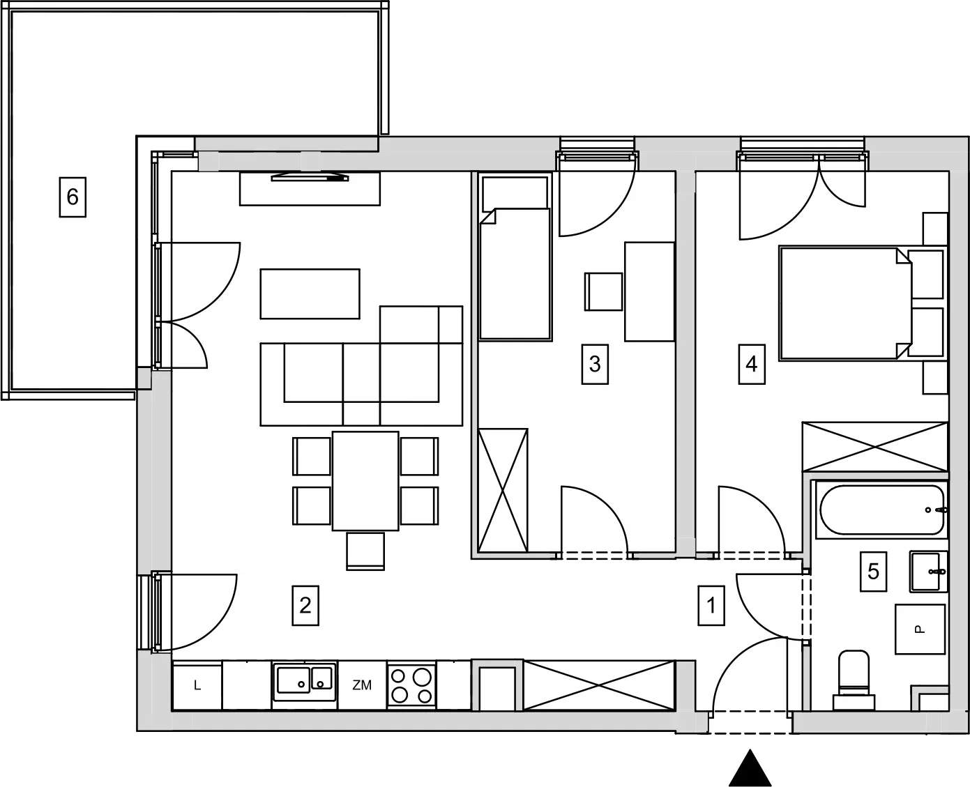 Mieszkanie 58,29 m², piętro 1, oferta nr B7-K1-1-1, ATAL Strachowicka, Wrocław, Żerniki, Fabryczna, ul. Strachowicka