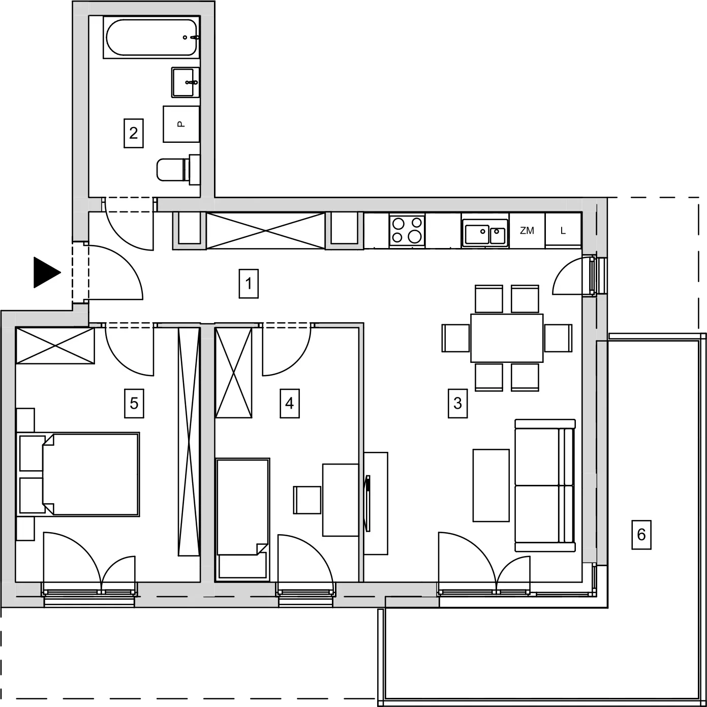 Mieszkanie 58,35 m², piętro 2, oferta nr B7-K1-2-5, ATAL Strachowicka, Wrocław, Żerniki, Fabryczna, ul. Strachowicka