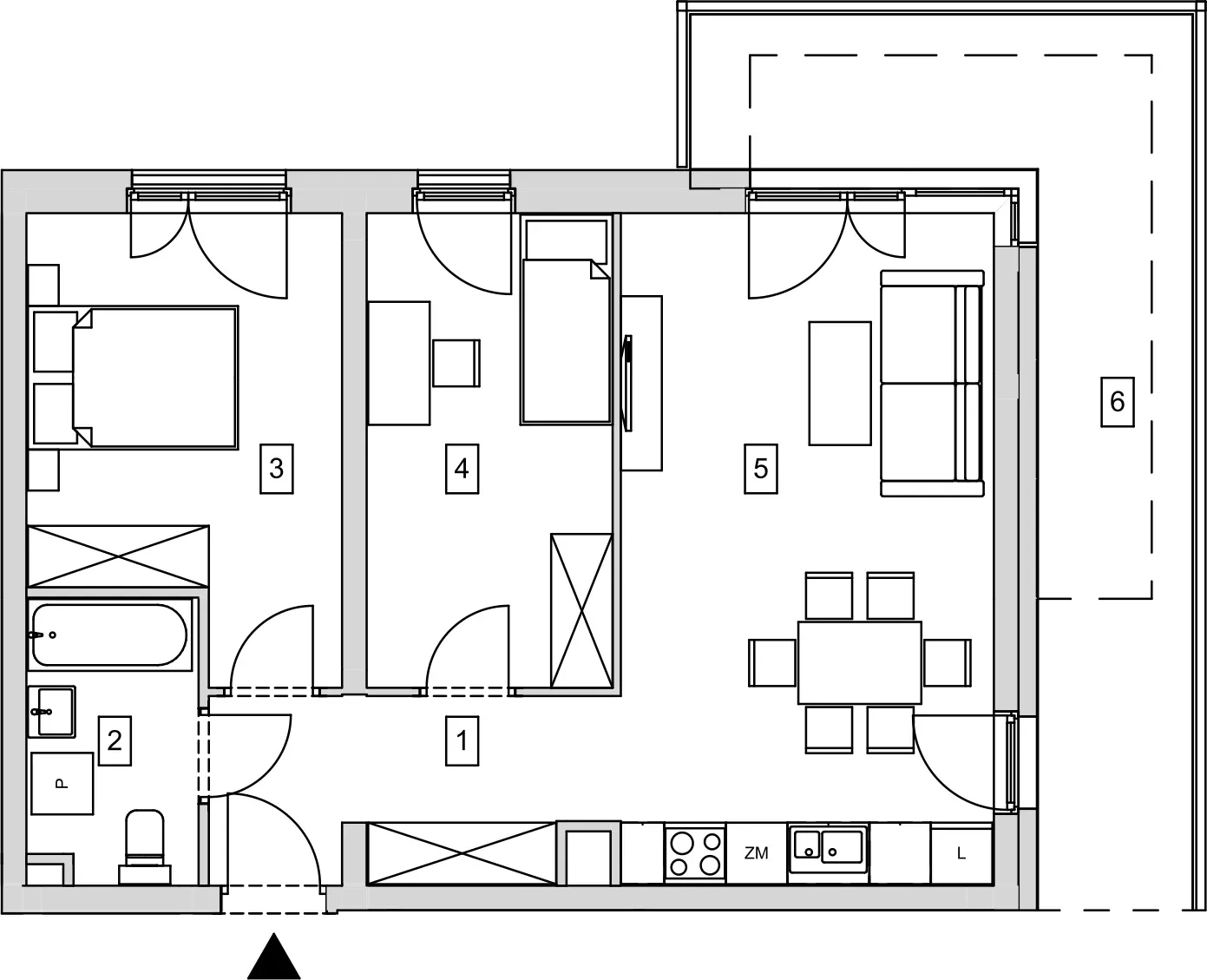 Mieszkanie 58,29 m², piętro 3, oferta nr B7-K1-3-2, ATAL Strachowicka, Wrocław, Żerniki, Fabryczna, ul. Strachowicka