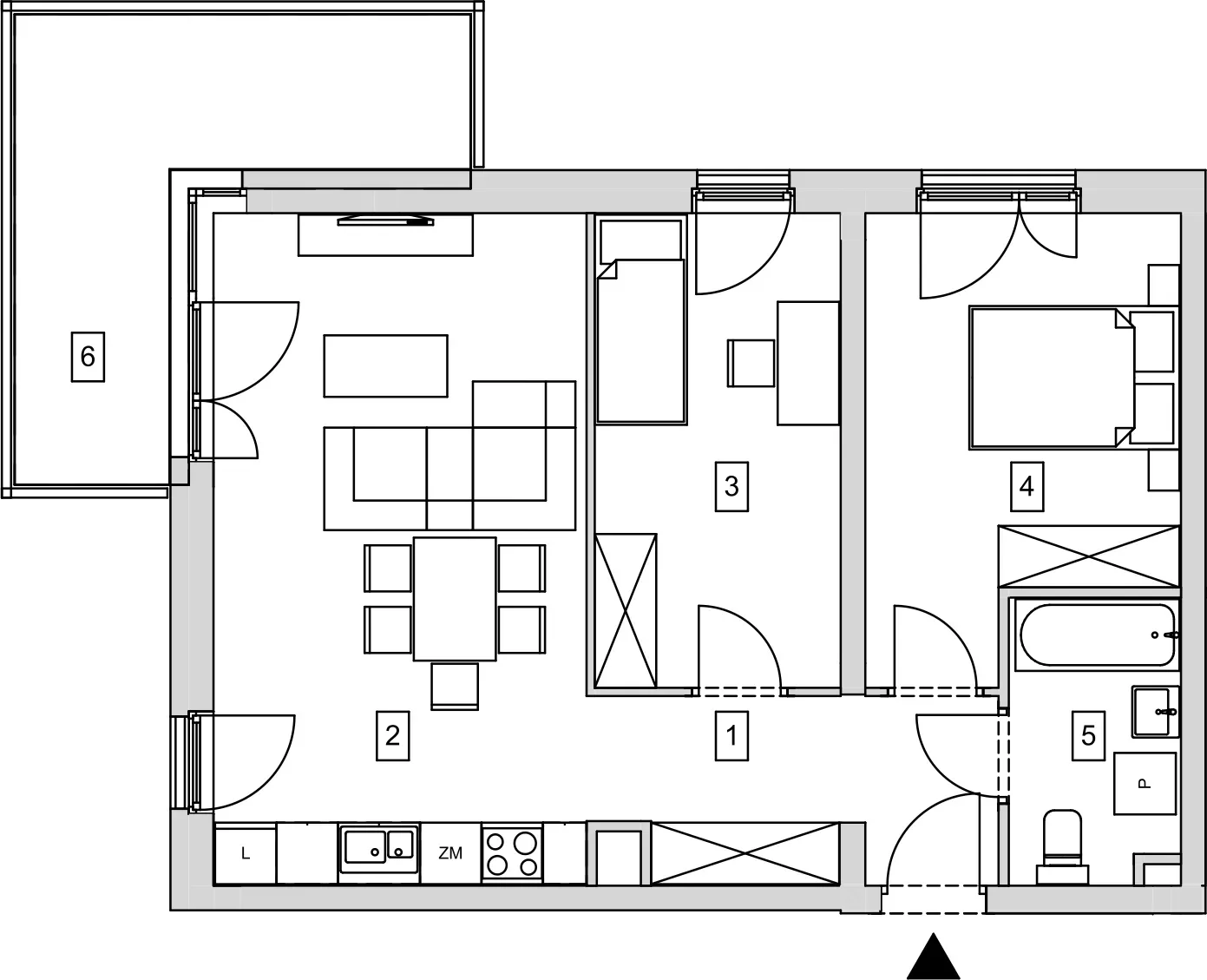 Mieszkanie 58,29 m², piętro 1, oferta nr B8-K1-1-1, ATAL Strachowicka, Wrocław, Żerniki, Fabryczna, ul. Strachowicka