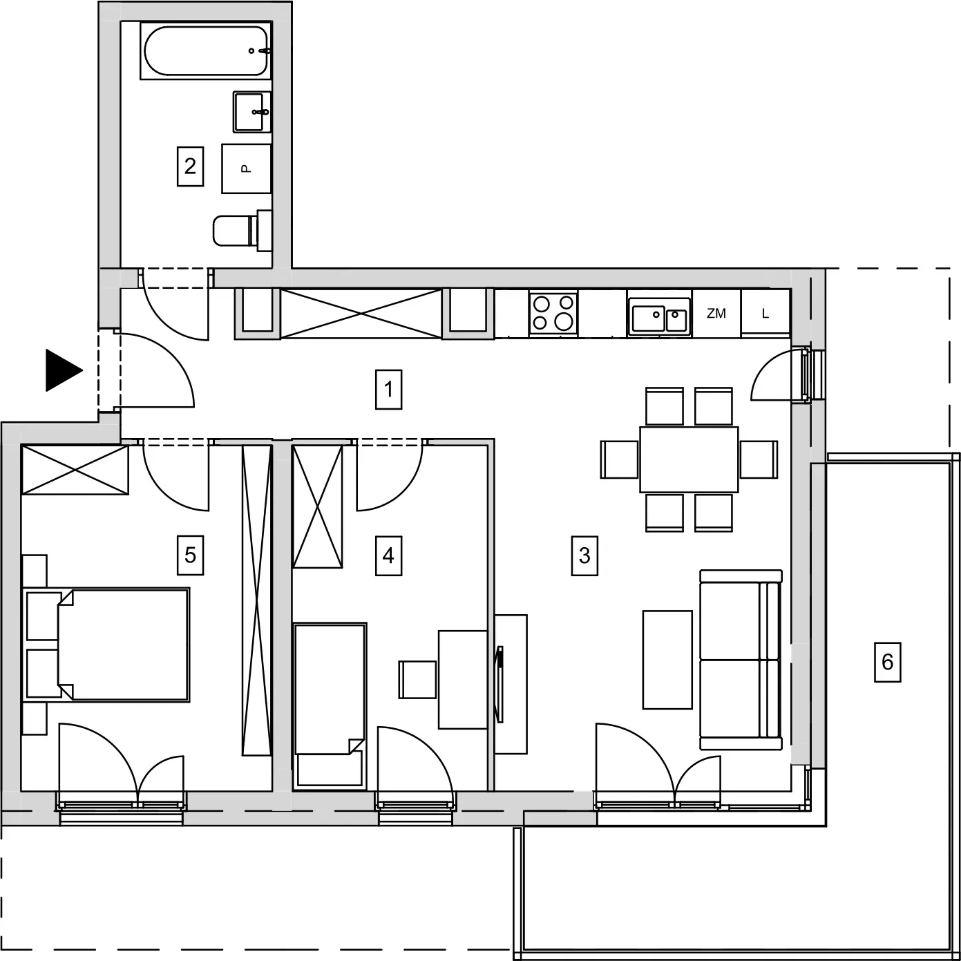 Mieszkanie 58,35 m², piętro 2, oferta nr B8-K1-2-5, ATAL Strachowicka, Wrocław, Żerniki, Fabryczna, ul. Strachowicka