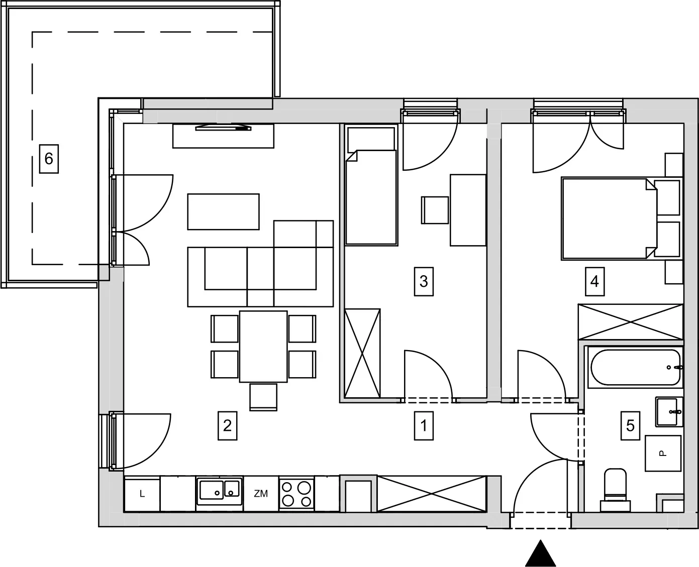 Mieszkanie 58,29 m², piętro 3, oferta nr B8-K1-3-1, ATAL Strachowicka, Wrocław, Żerniki, Fabryczna, ul. Strachowicka