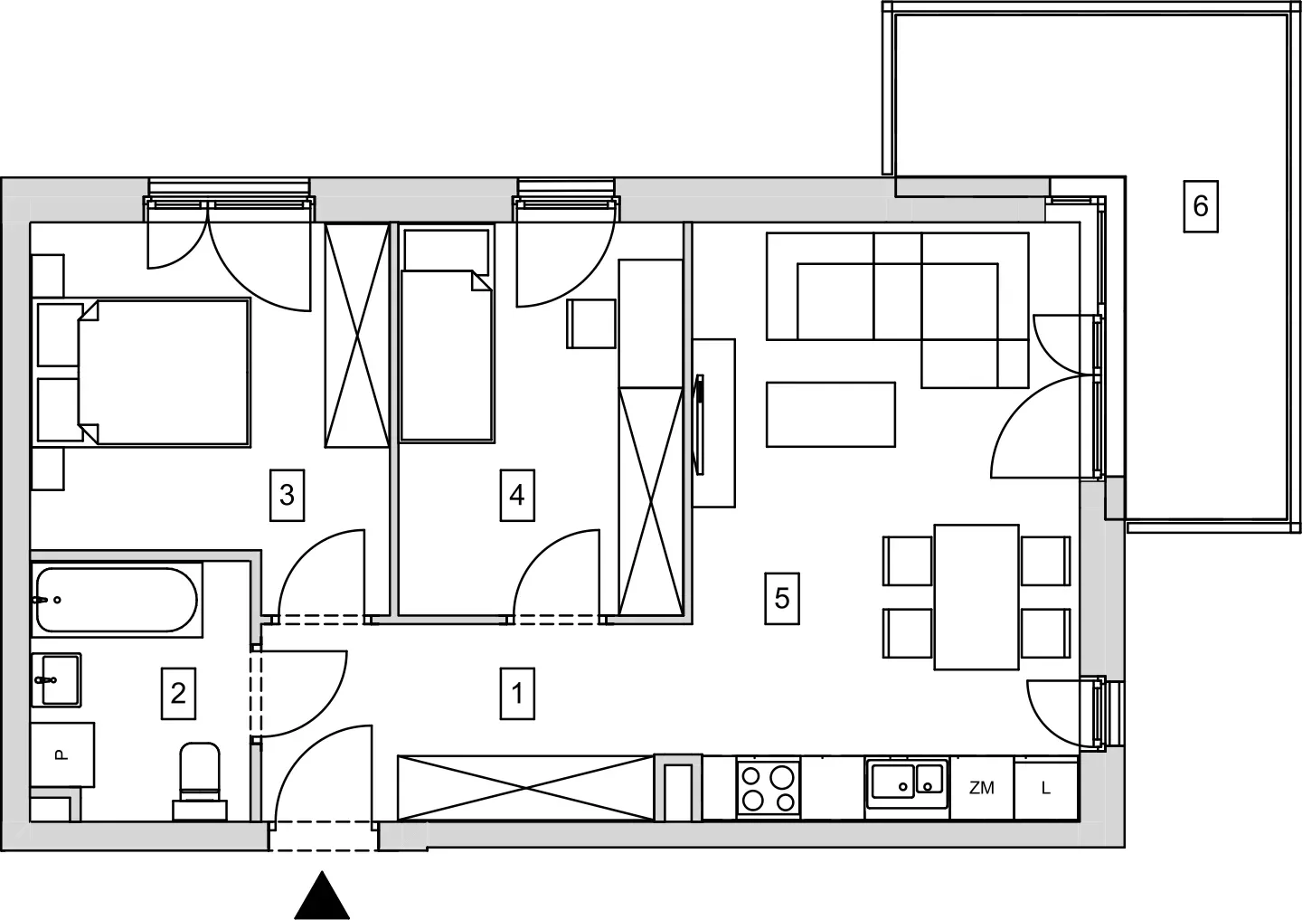 Mieszkanie 52,82 m², piętro 1, oferta nr B9-K1-1-1, ATAL Strachowicka, Wrocław, Żerniki, Fabryczna, ul. Strachowicka-idx