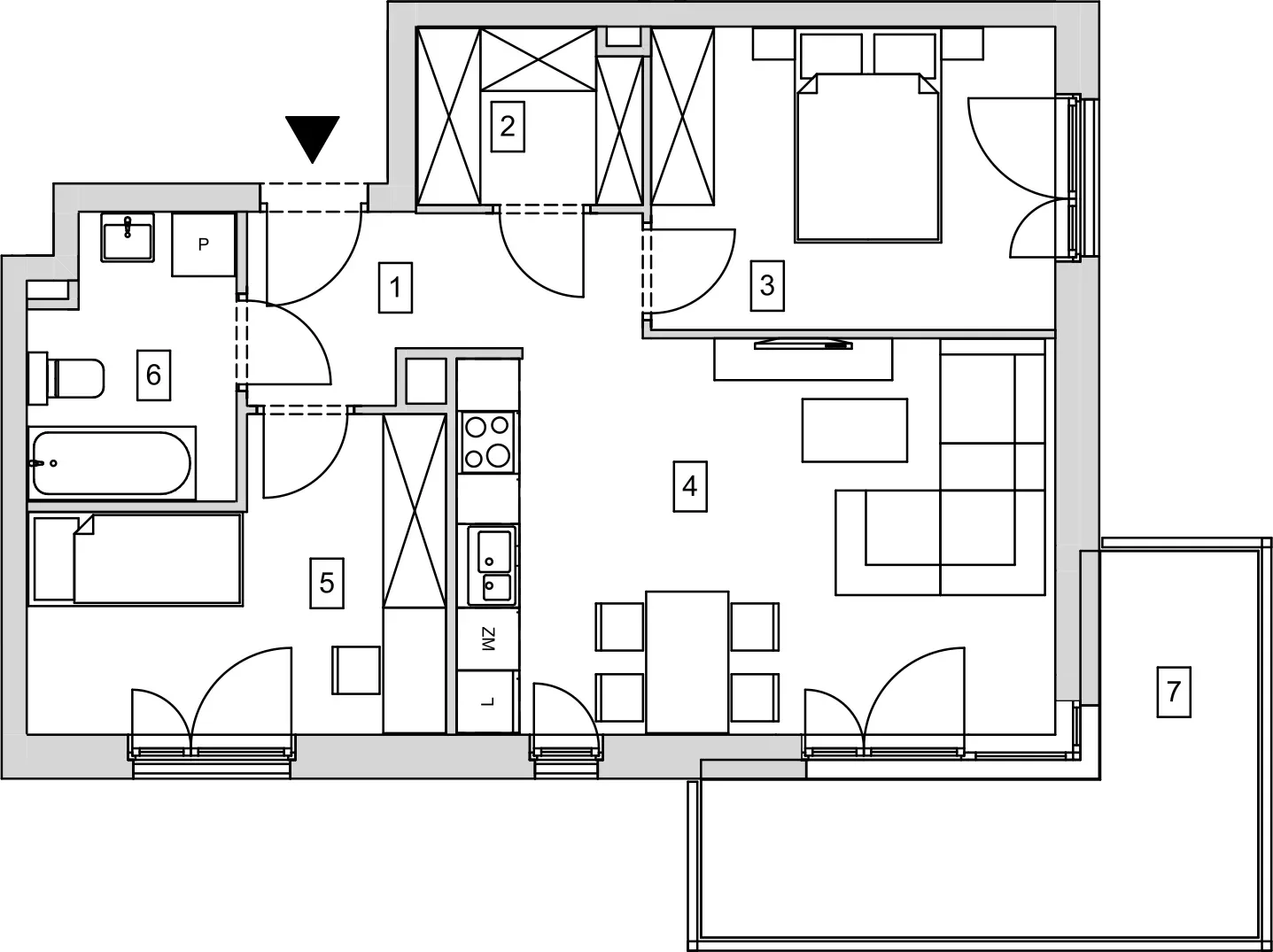 Mieszkanie 56,77 m², piętro 2, oferta nr B9-K1-2-2, ATAL Strachowicka, Wrocław, Żerniki, Fabryczna, ul. Strachowicka