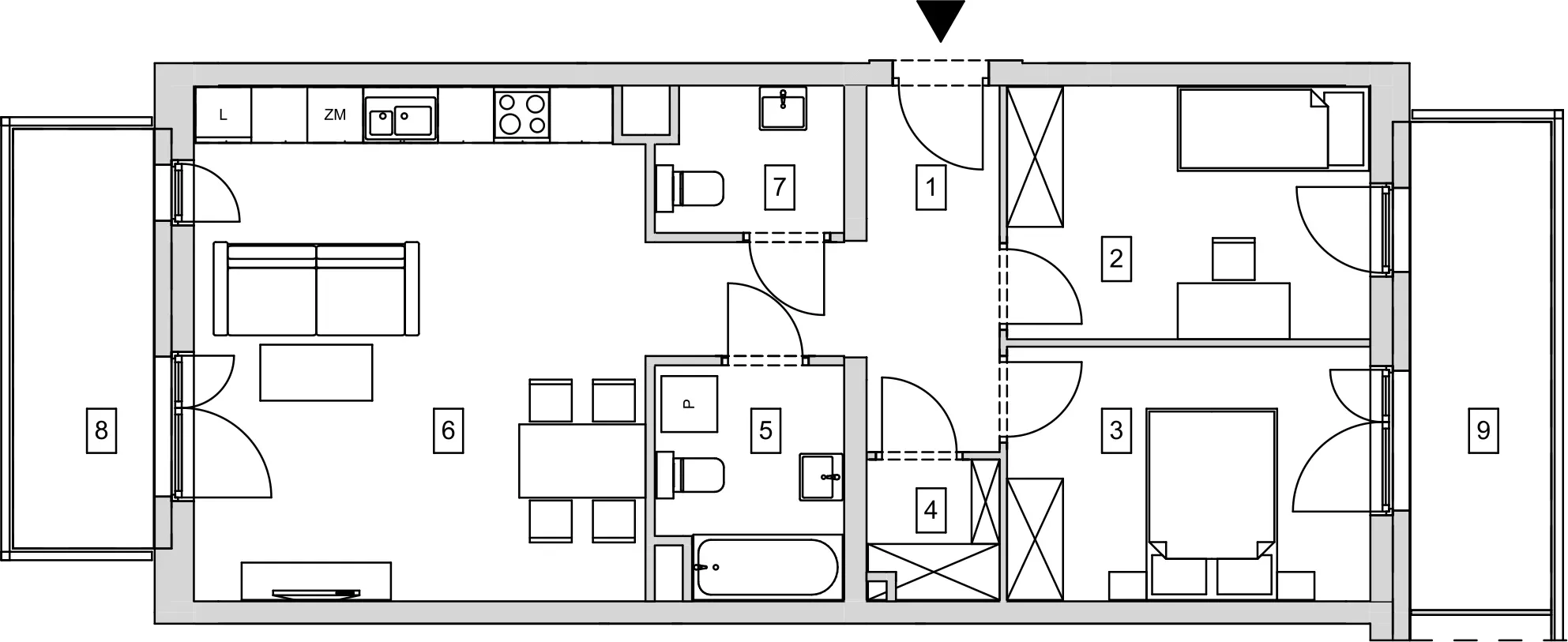 Mieszkanie 65,45 m², piętro 1, oferta nr B9-K2-1-5, ATAL Strachowicka, Wrocław, Żerniki, Fabryczna, ul. Strachowicka